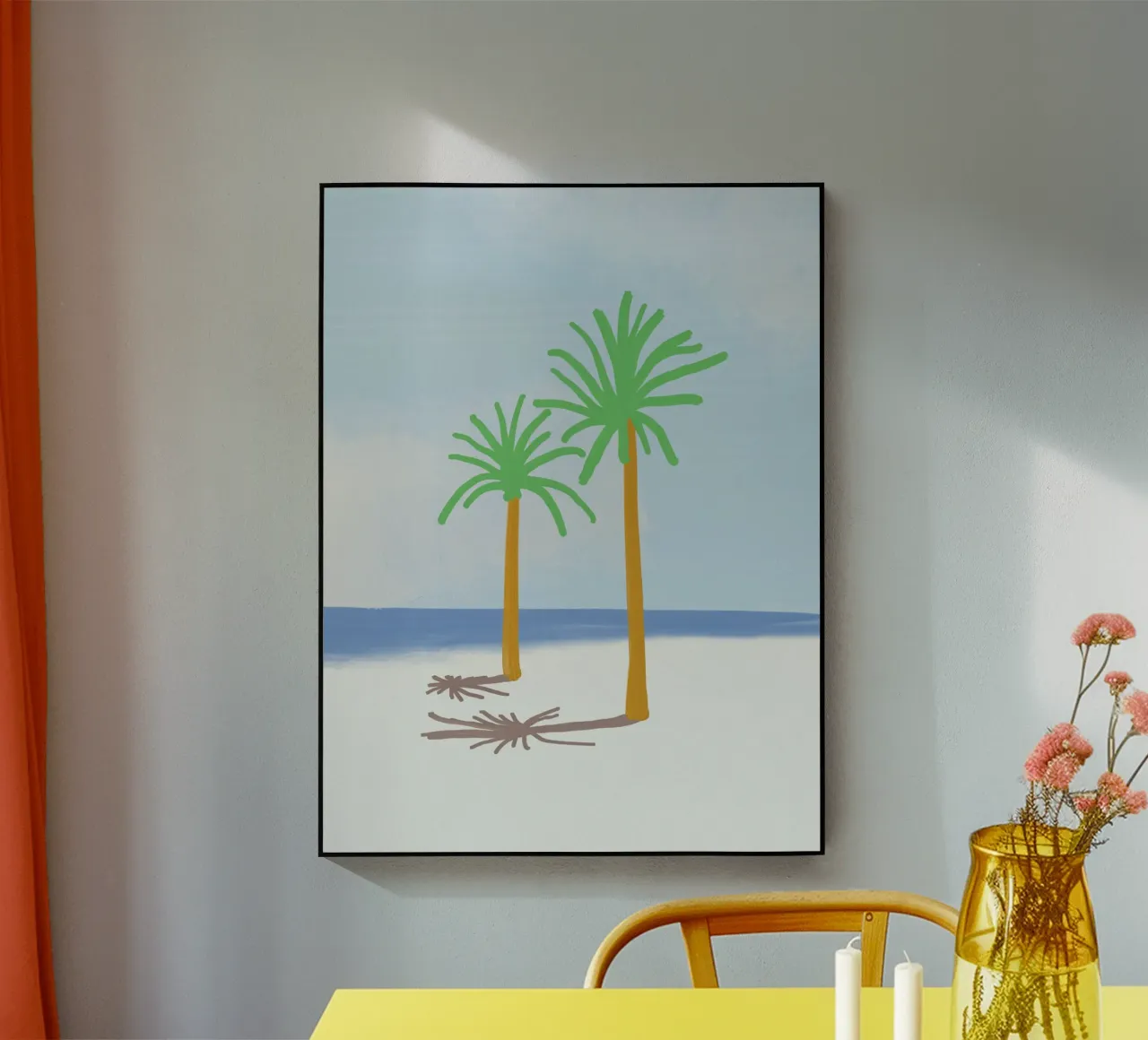 Palmboom schaduw acryl van Little Dean