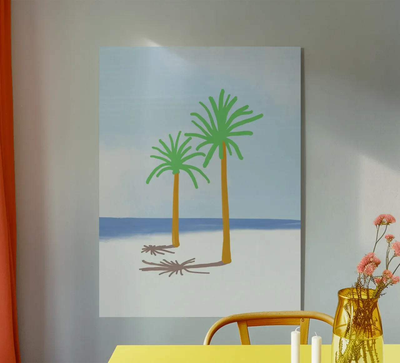 Palm tree shadow acrylic glass by Little Dean