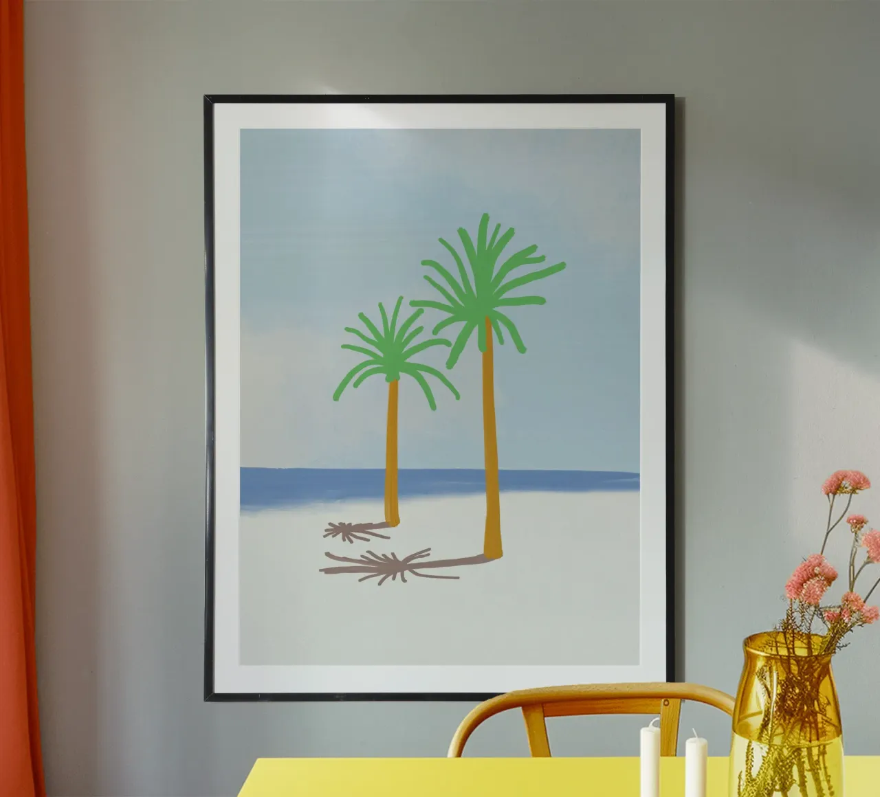Palm tree shadow poster by Little Dean