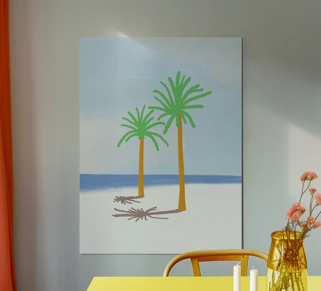 Palm tree shadow poster by Little Dean