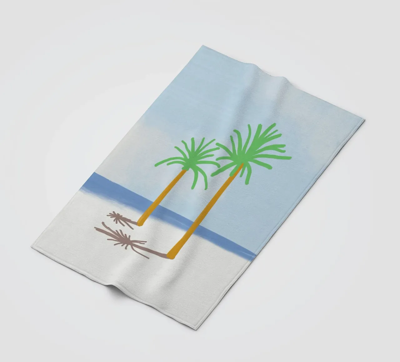 Palm tree shadow fleece blanket by Little Dean