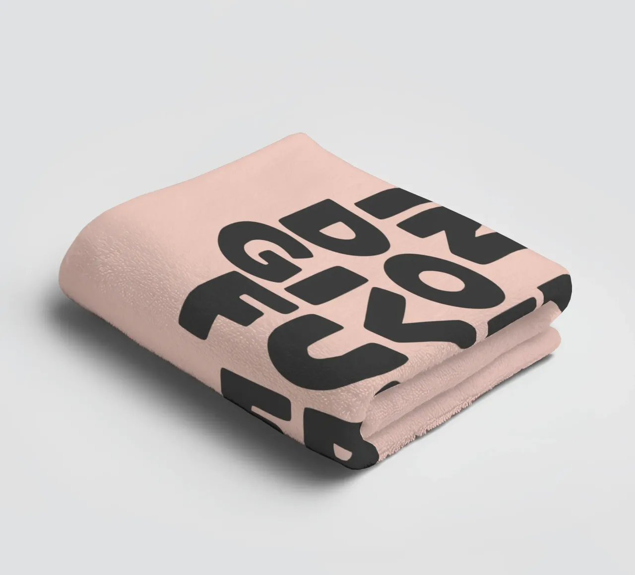 In My Don't Give a Fuck Era Sassy Typography Print in Peach towel by THE MOTIVATED TYPE