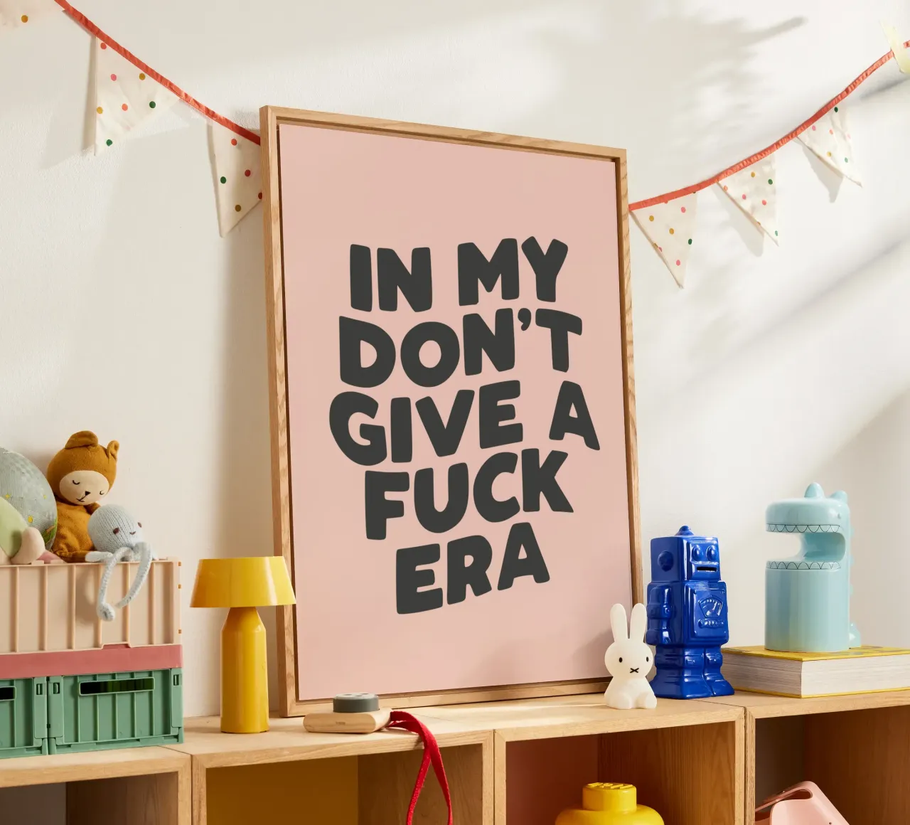 In My Don't Give a Fuck Era Sassy Typography Print in Peach acrylic glass by THE MOTIVATED TYPE