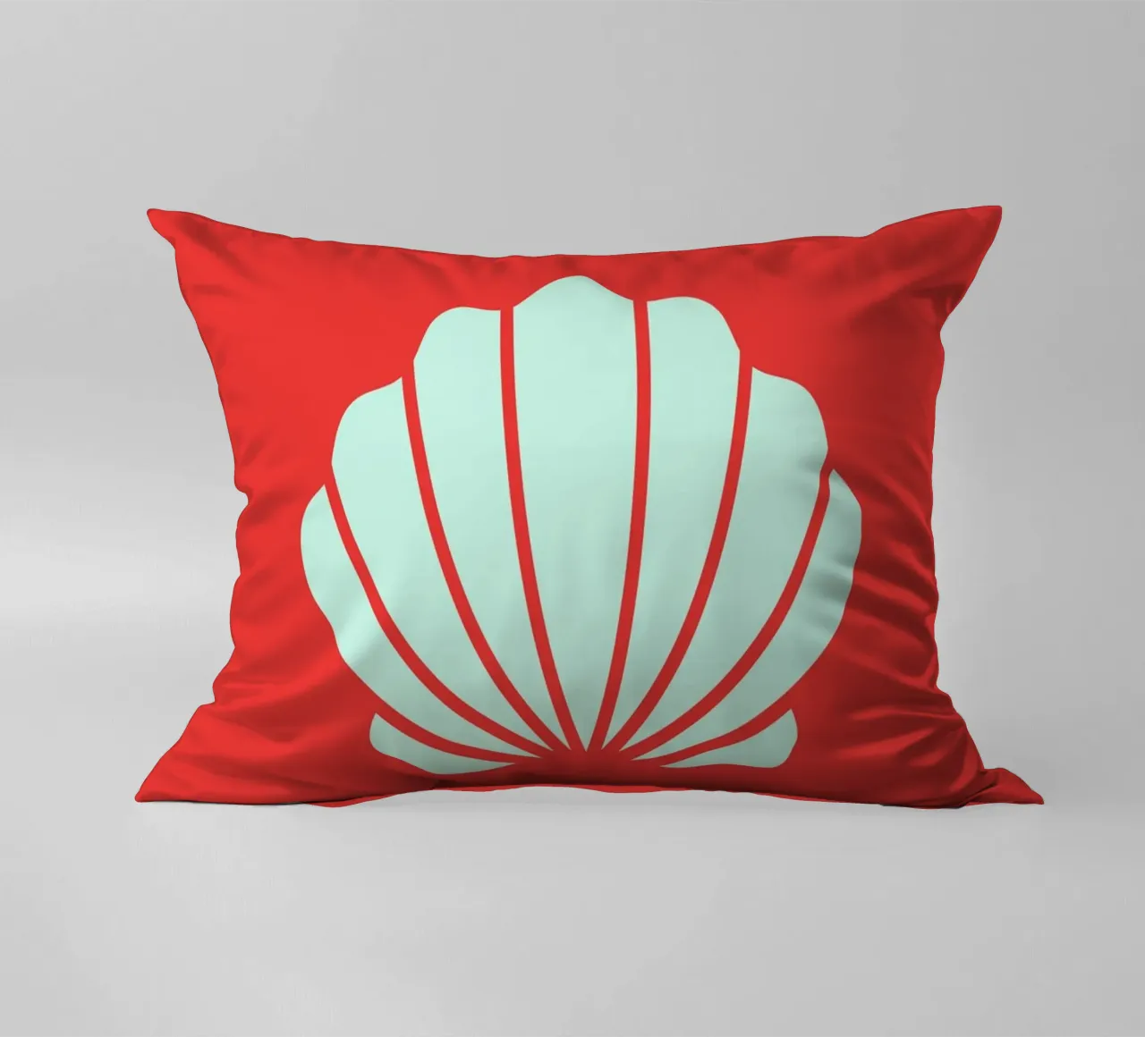 Conchiglia rossa Retro Beach Ocean Pop Art Illustrazione cuscino da NorwesClub