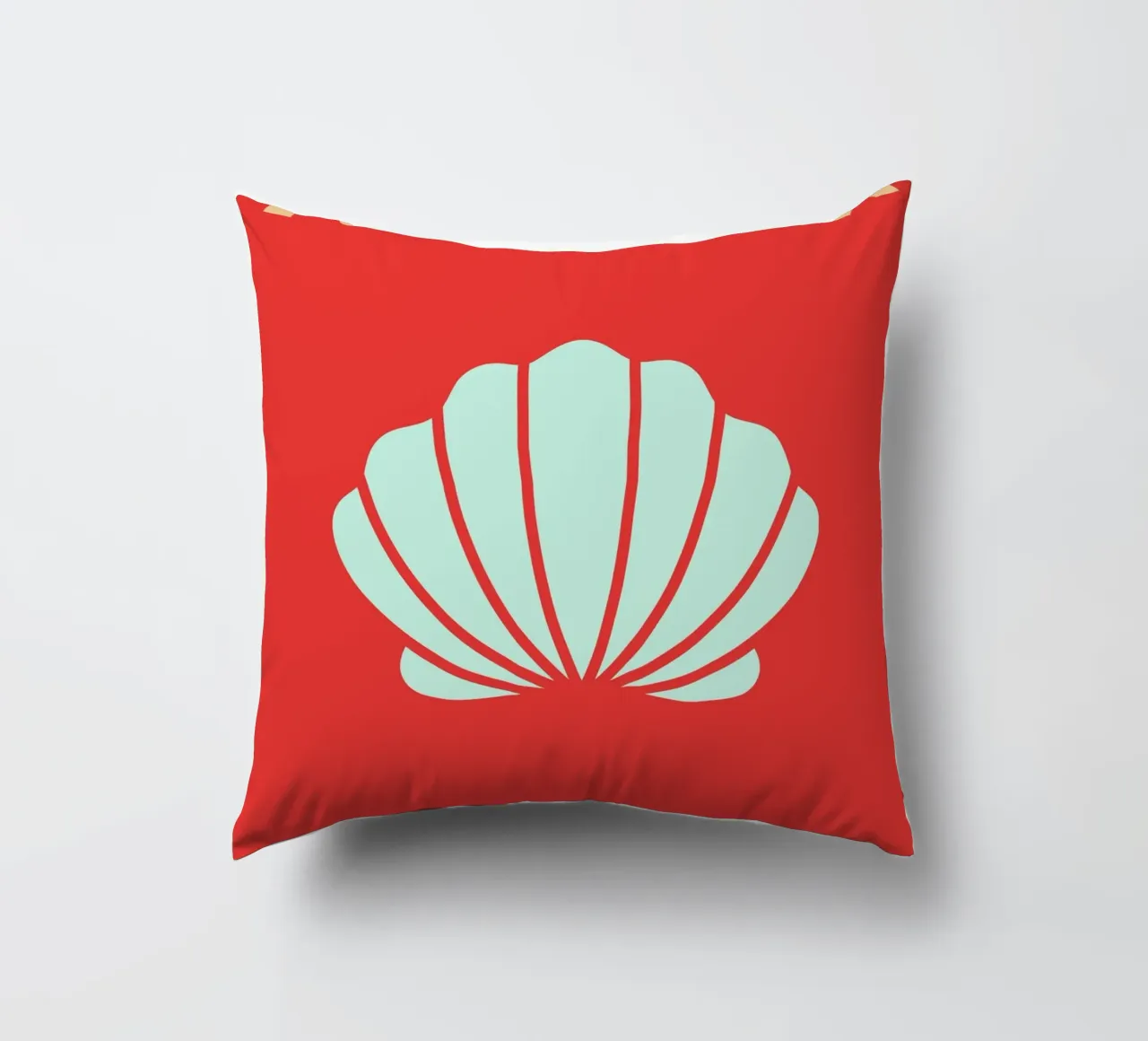 Conchiglia rossa Retro Beach Ocean Pop Art Illustrazione cuscino da NorwesClub