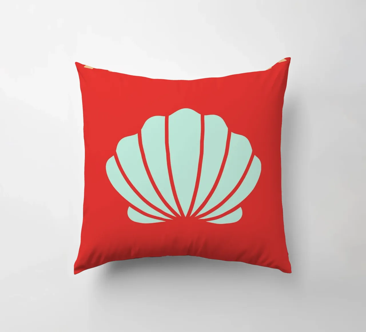 Conchiglia rossa Retro Beach Ocean Pop Art Illustrazione cuscino da NorwesClub