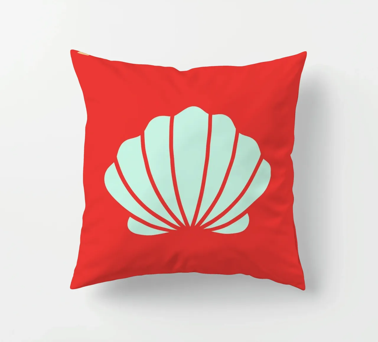 Conchiglia rossa Retro Beach Ocean Pop Art Illustrazione cuscino da NorwesClub