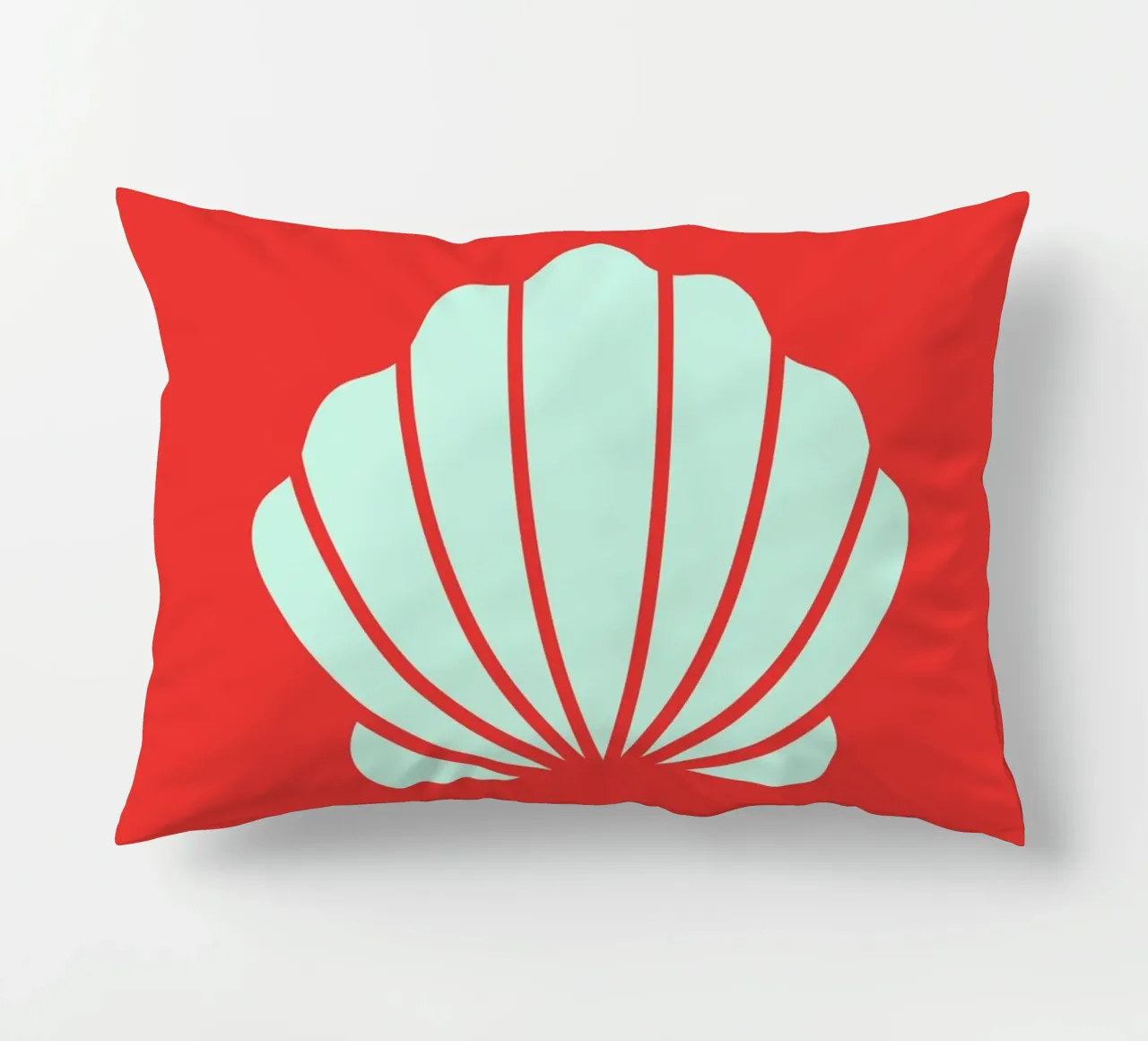 Conchiglia rossa Retro Beach Ocean Pop Art Illustrazione cuscino da NorwesClub