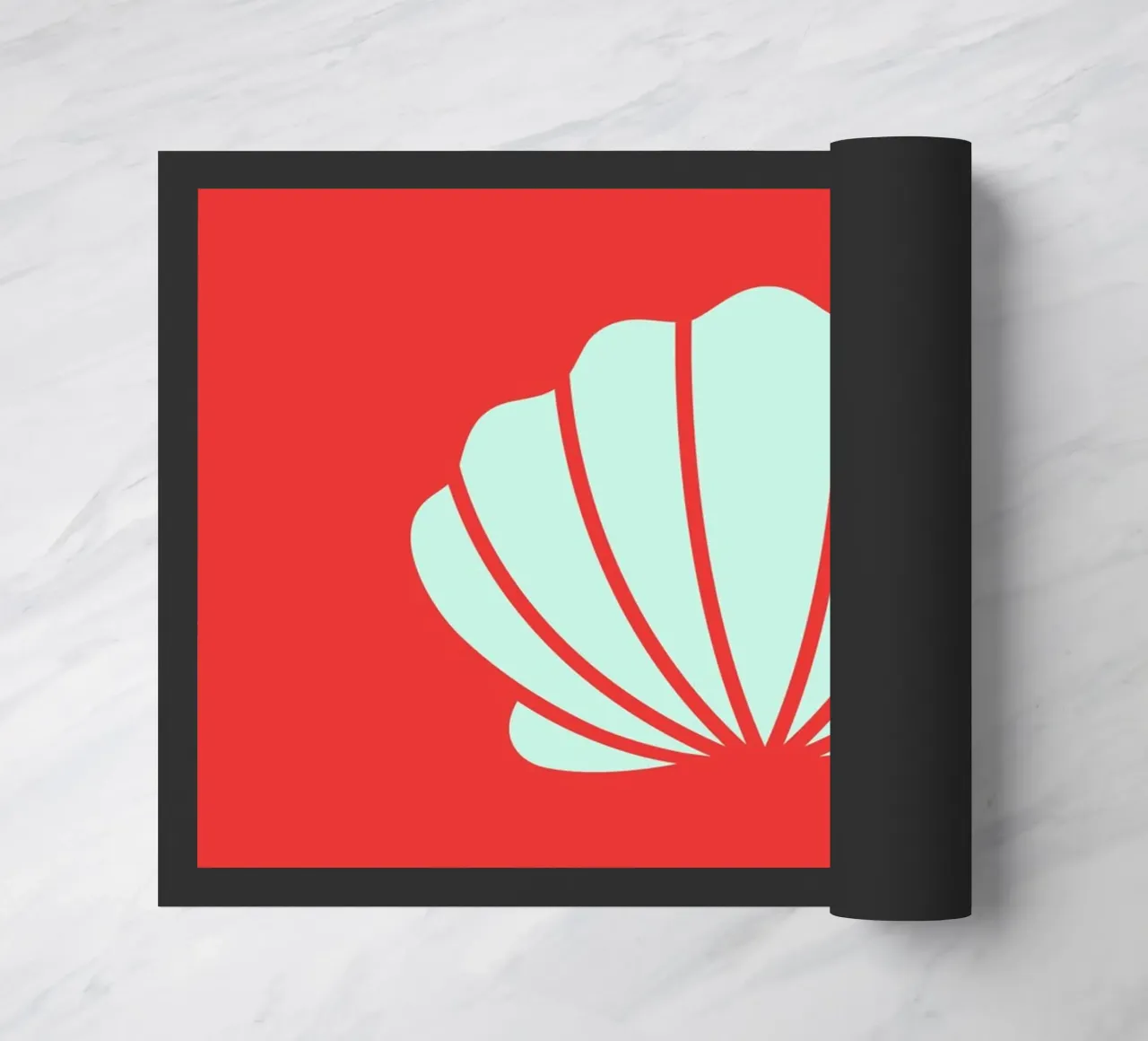 Conchiglia rossa Retro Beach Ocean Pop Art Illustrazione zerbino da NorwesClub
