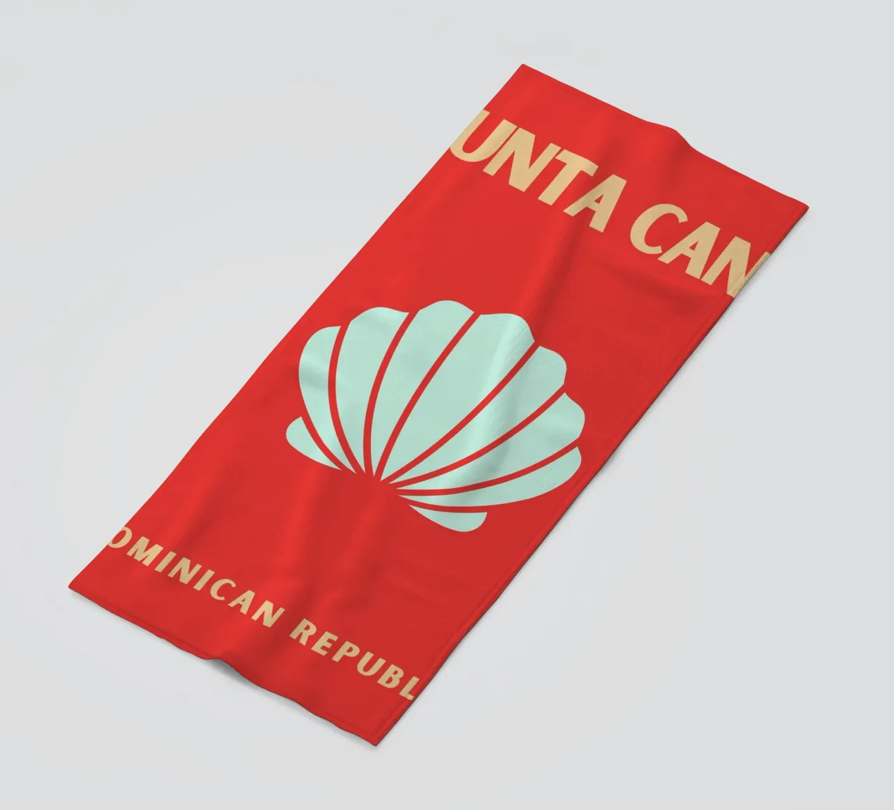 Conchiglia rossa Retro Beach Ocean Pop Art Illustrazione telo mare da NorwesClub