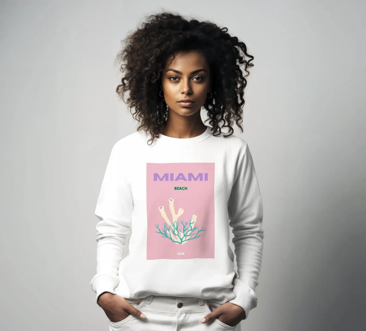 Impresión Pop Art Abstracta Coral Rosa Océano Retro sudadera de NorwesClub