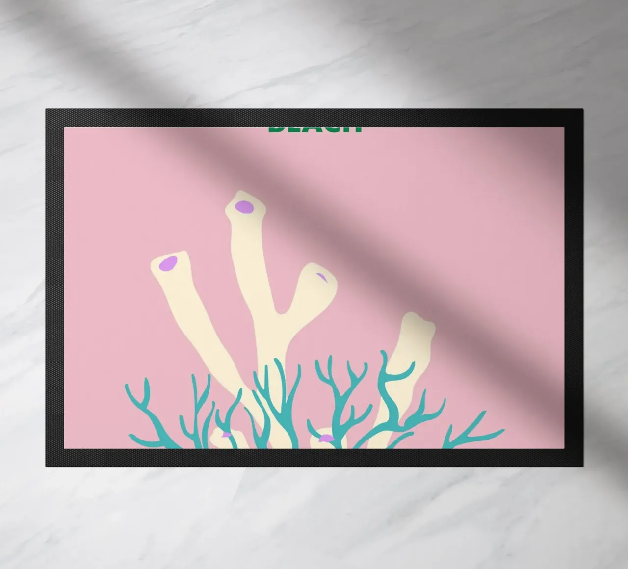 Stampa artistica pop astratta rosa corallo retrò oceano zerbino da NorwesClub