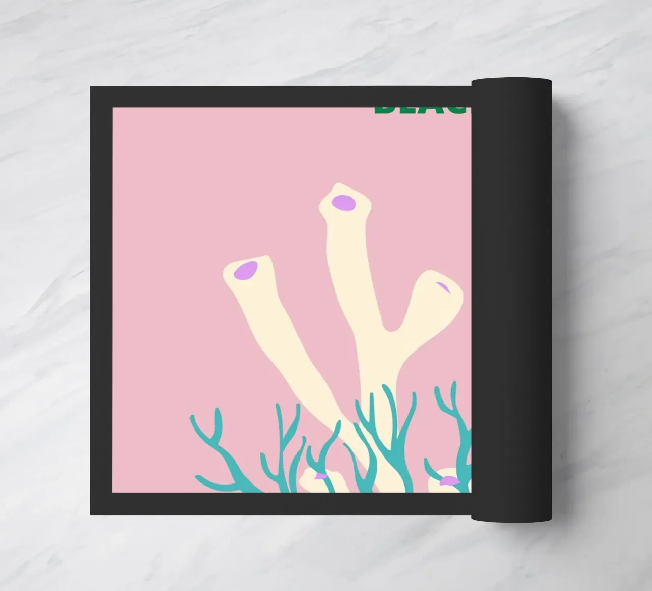 Stampa artistica pop astratta rosa corallo retrò oceano zerbino da NorwesClub