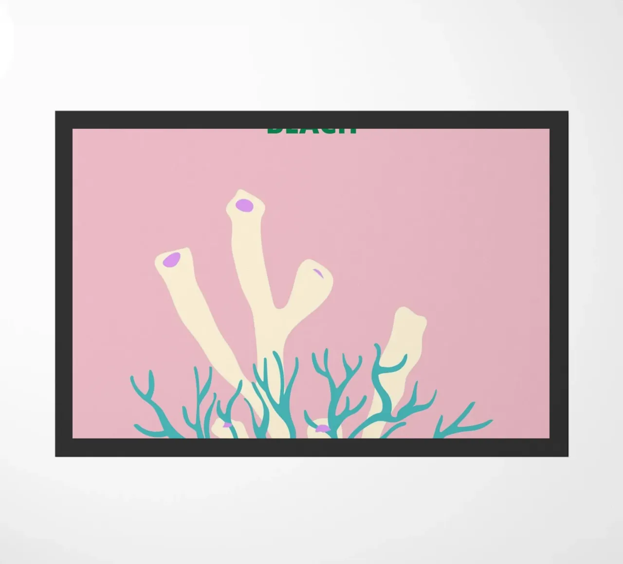 Stampa artistica pop astratta rosa corallo retrò oceano zerbino da NorwesClub