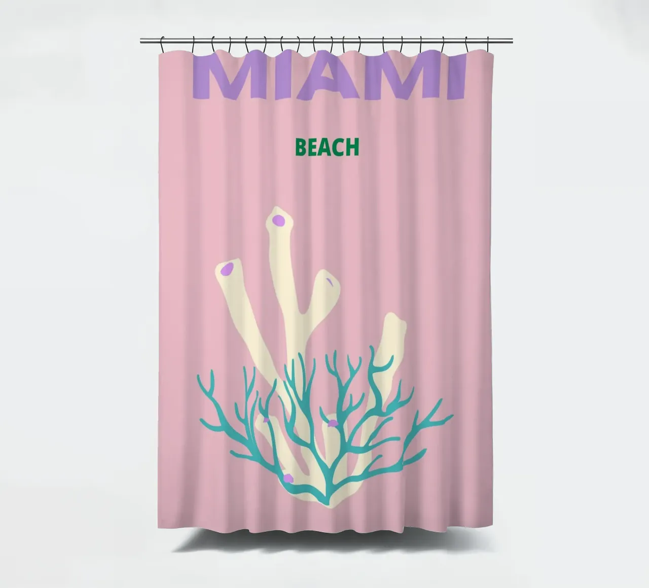 Abstracte Roze Koraal Retro Oceaan Pop Art Print douchegordijn van NorwesClub