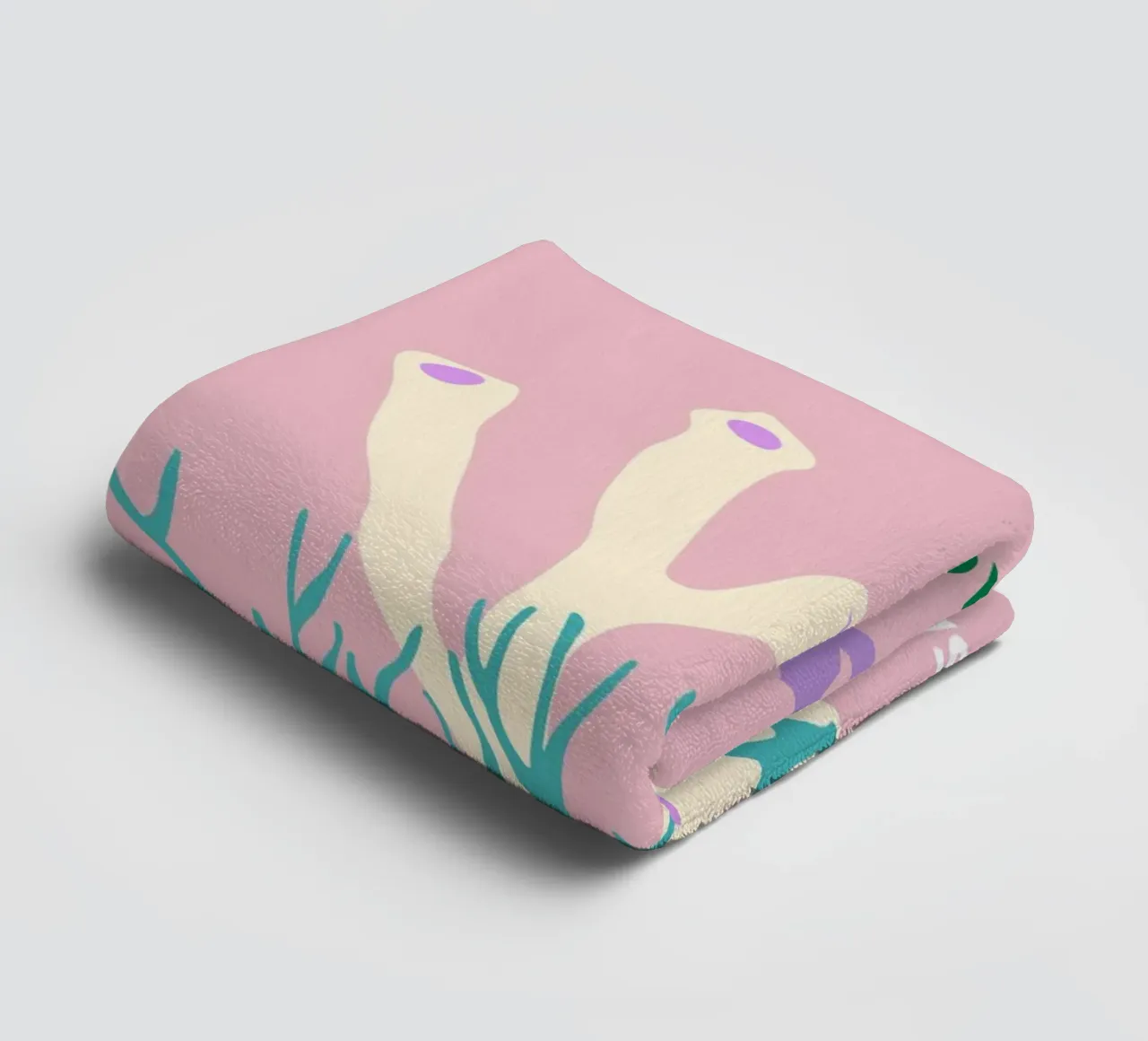 Abstract Pink Coral Retro Ocean Pop Art Print towel by NorwesClub