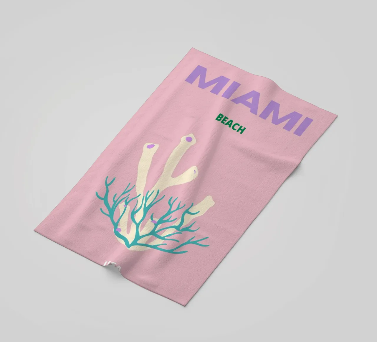 Abstracte Roze Koraal Retro Oceaan Pop Art Print strandhanddoek van NorwesClub