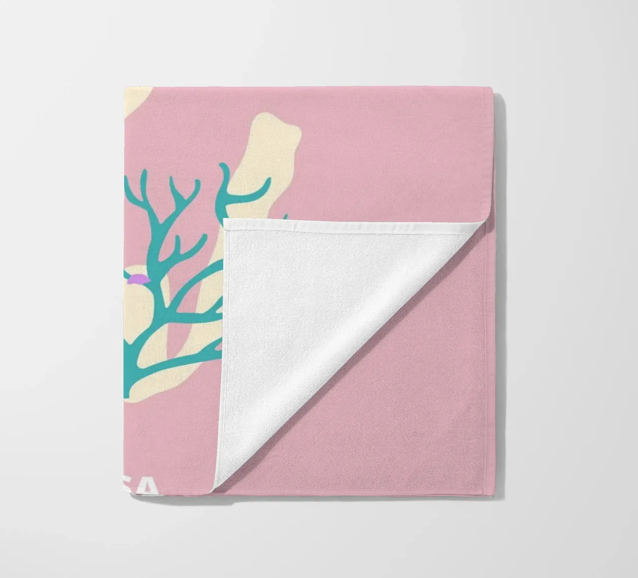 Abstracte Roze Koraal Retro Oceaan Pop Art Print strandhanddoek van NorwesClub