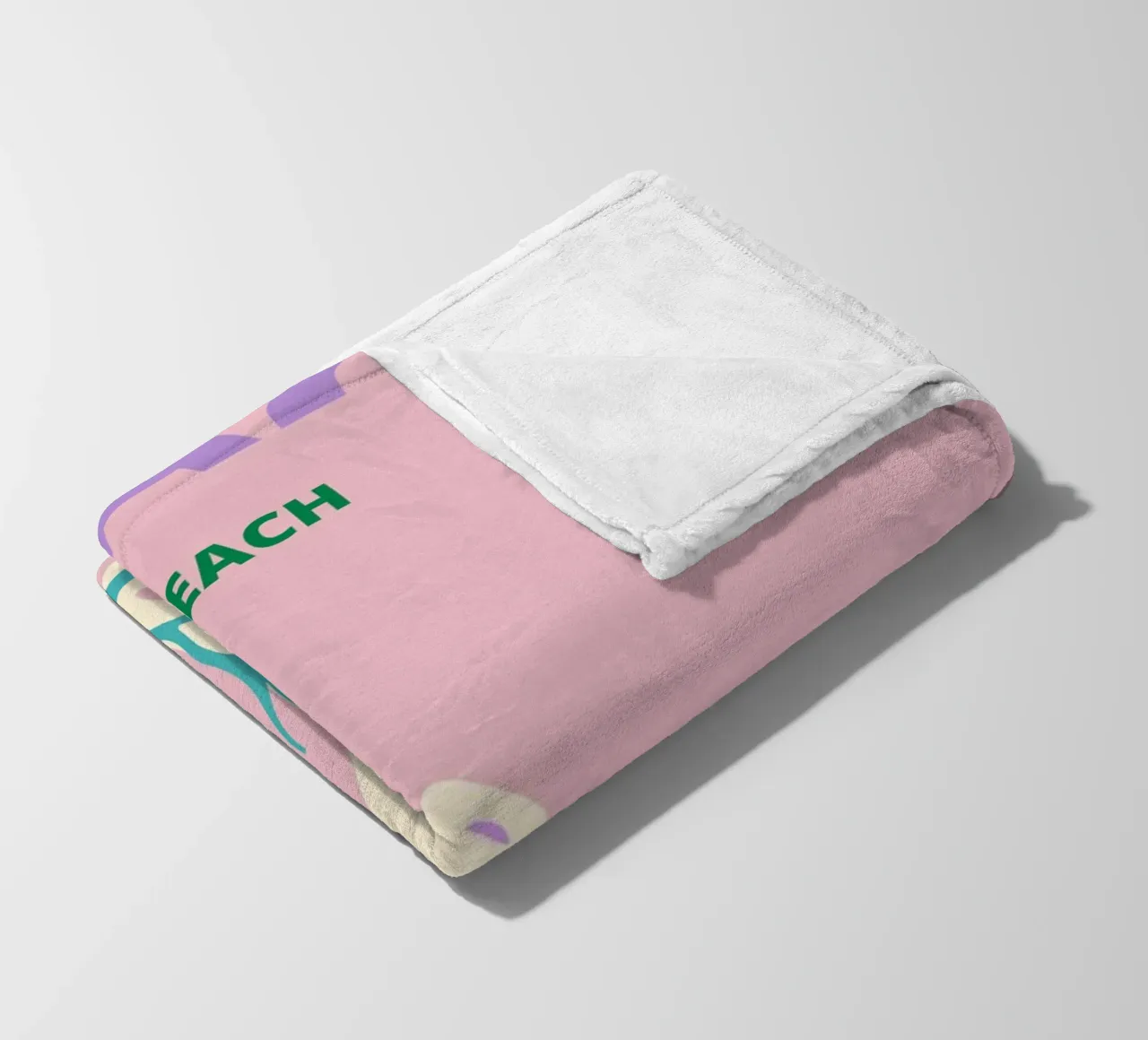 Abstracte Roze Koraal Retro Oceaan Pop Art Print fleecedeken van NorwesClub