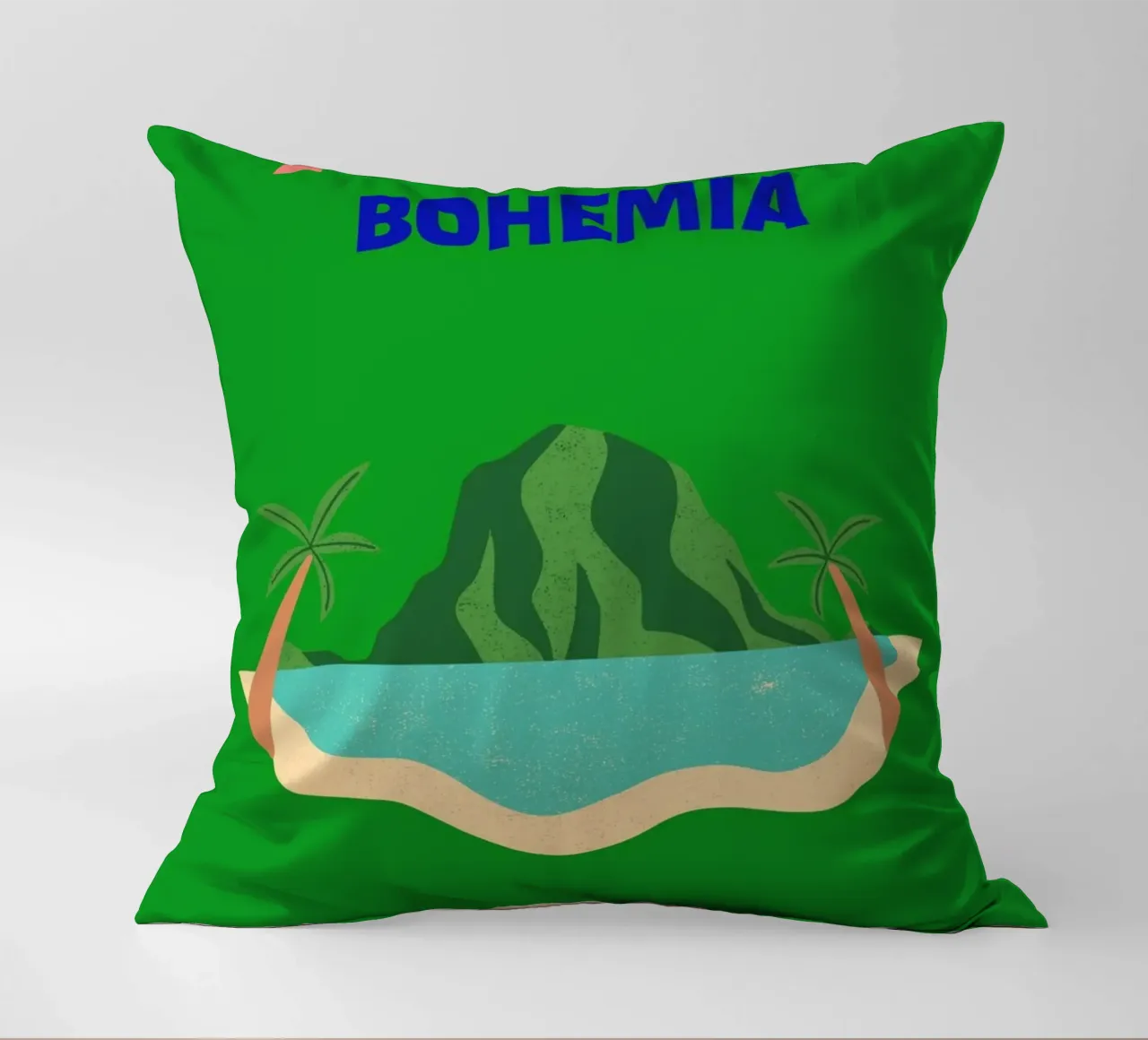 Retro Abstract Tropical Island Mountain Pop Art coussin de NorwesClub