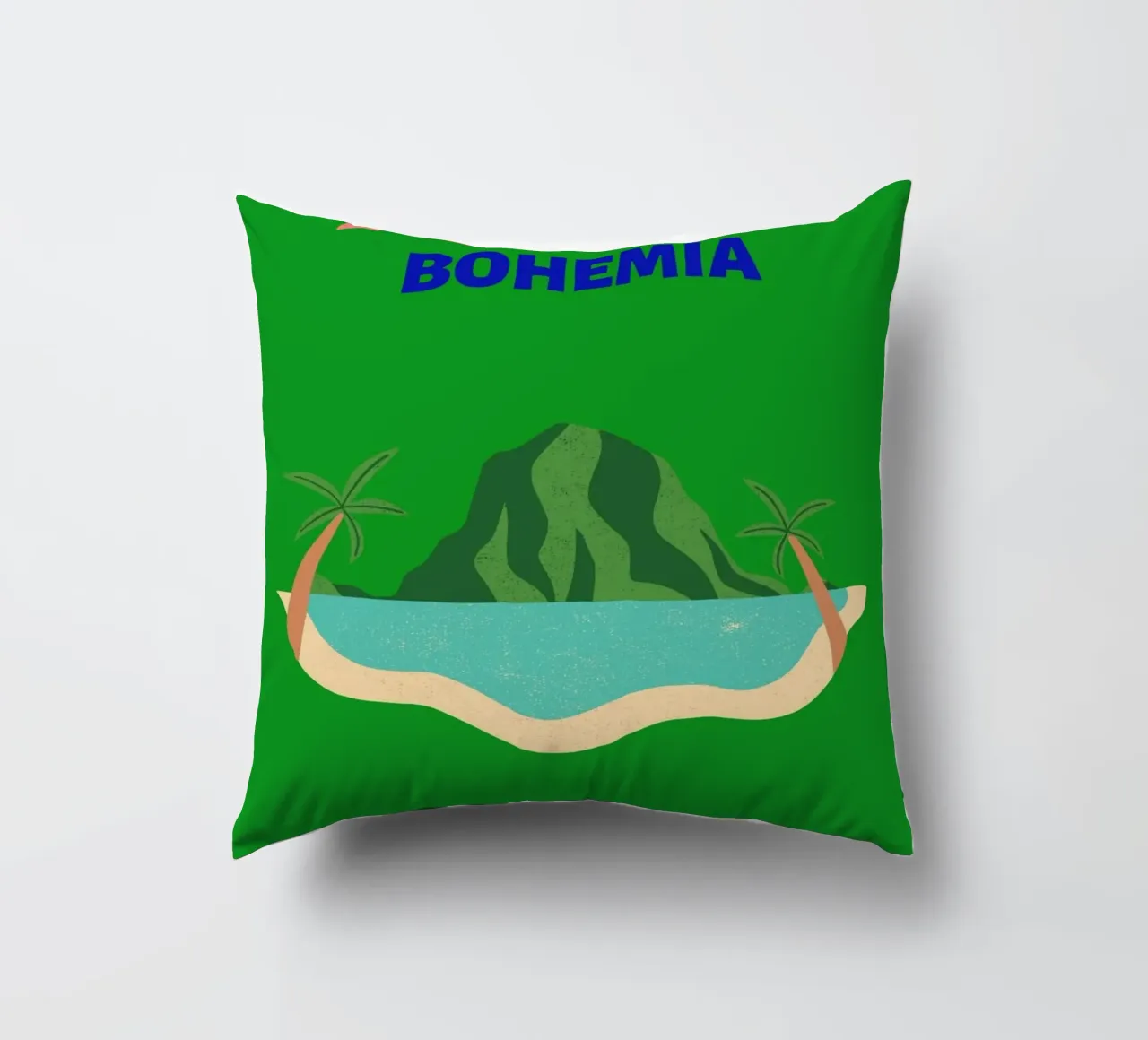 Retro Abstract Tropical Island Mountain Pop Art coussin de NorwesClub