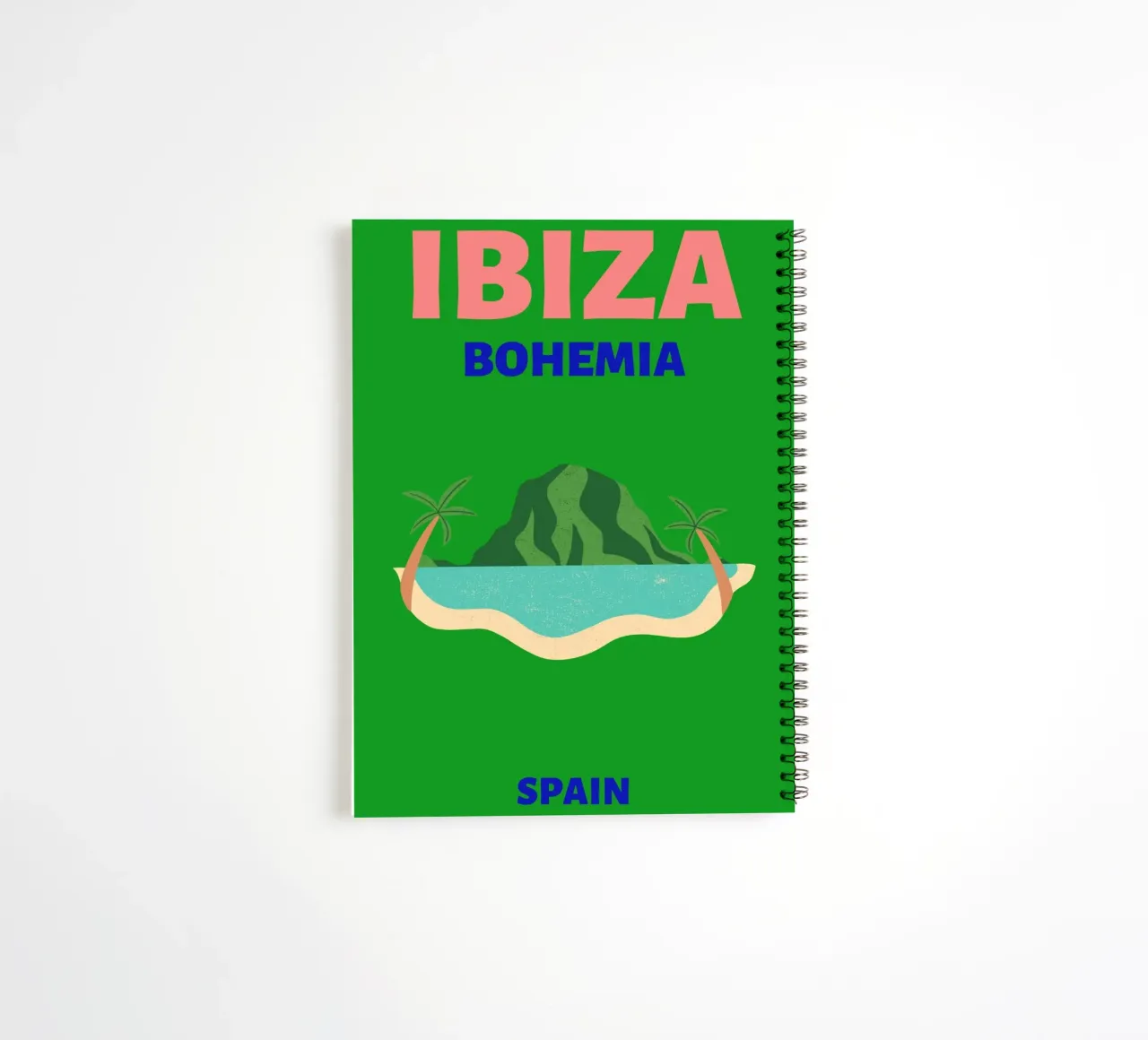 Retro Abstract Tropical Island Mountain Pop Art spiral notebook by NorwesClub