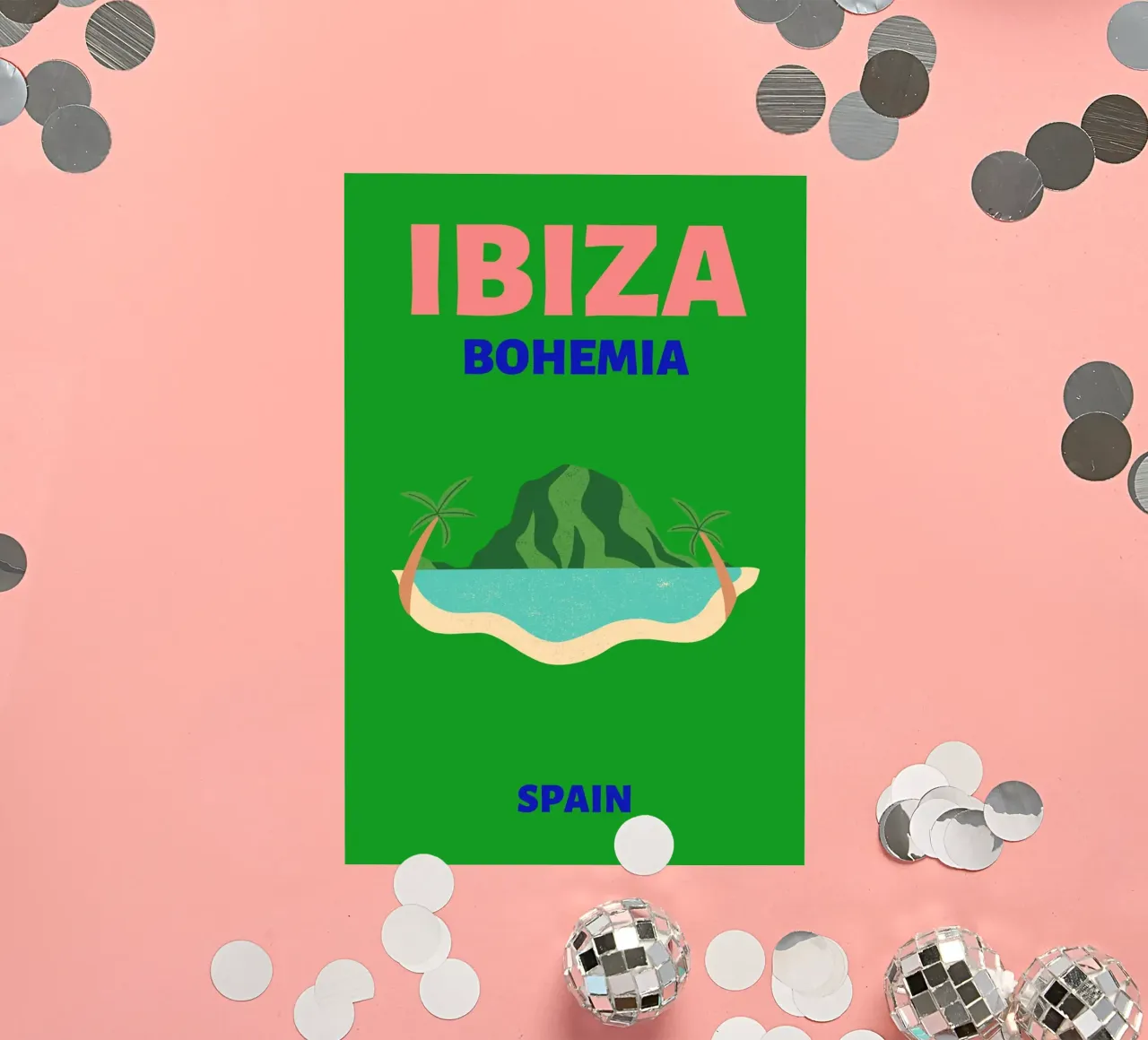 Retro Abstract Tropical Island Mountain Pop Art sticker by NorwesClub