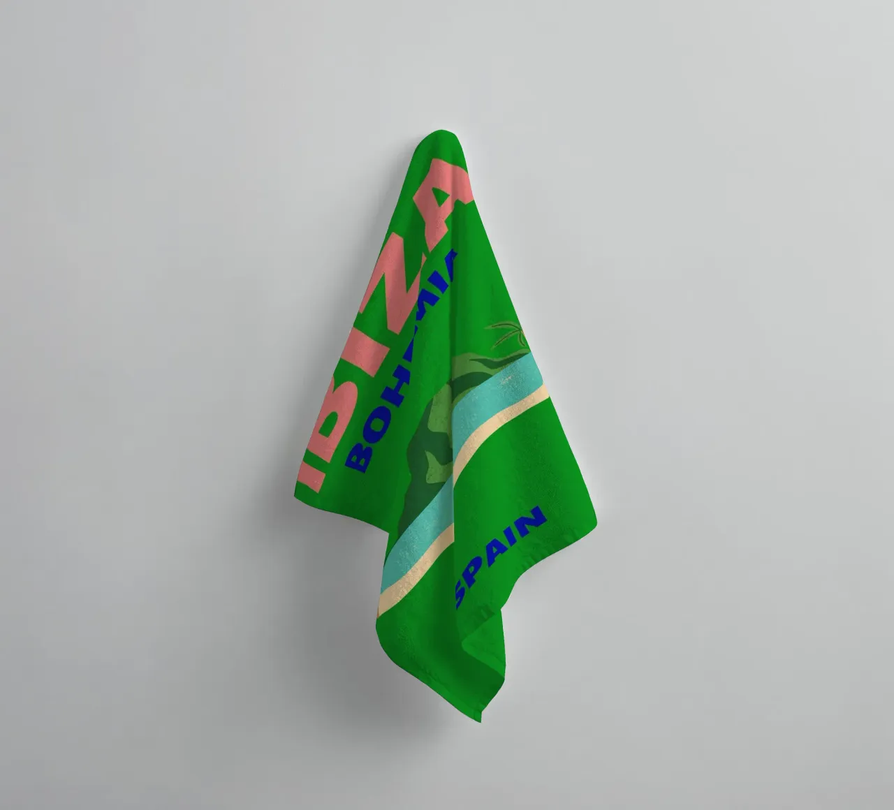 Retro Abstract Tropical Island Mountain Pop Art towel by NorwesClub
