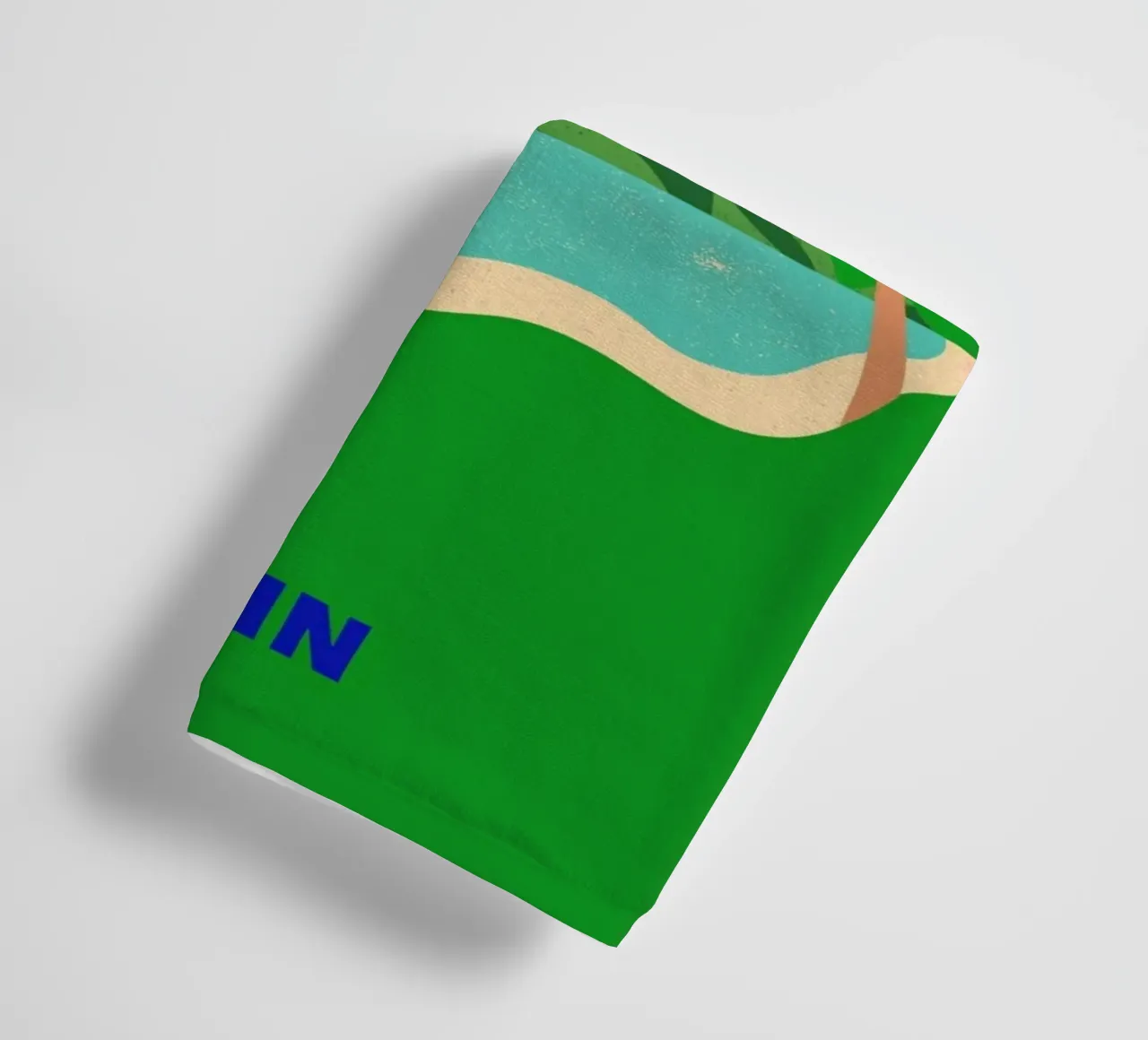 Retro Abstract Tropical Island Mountain Pop Art towel by NorwesClub