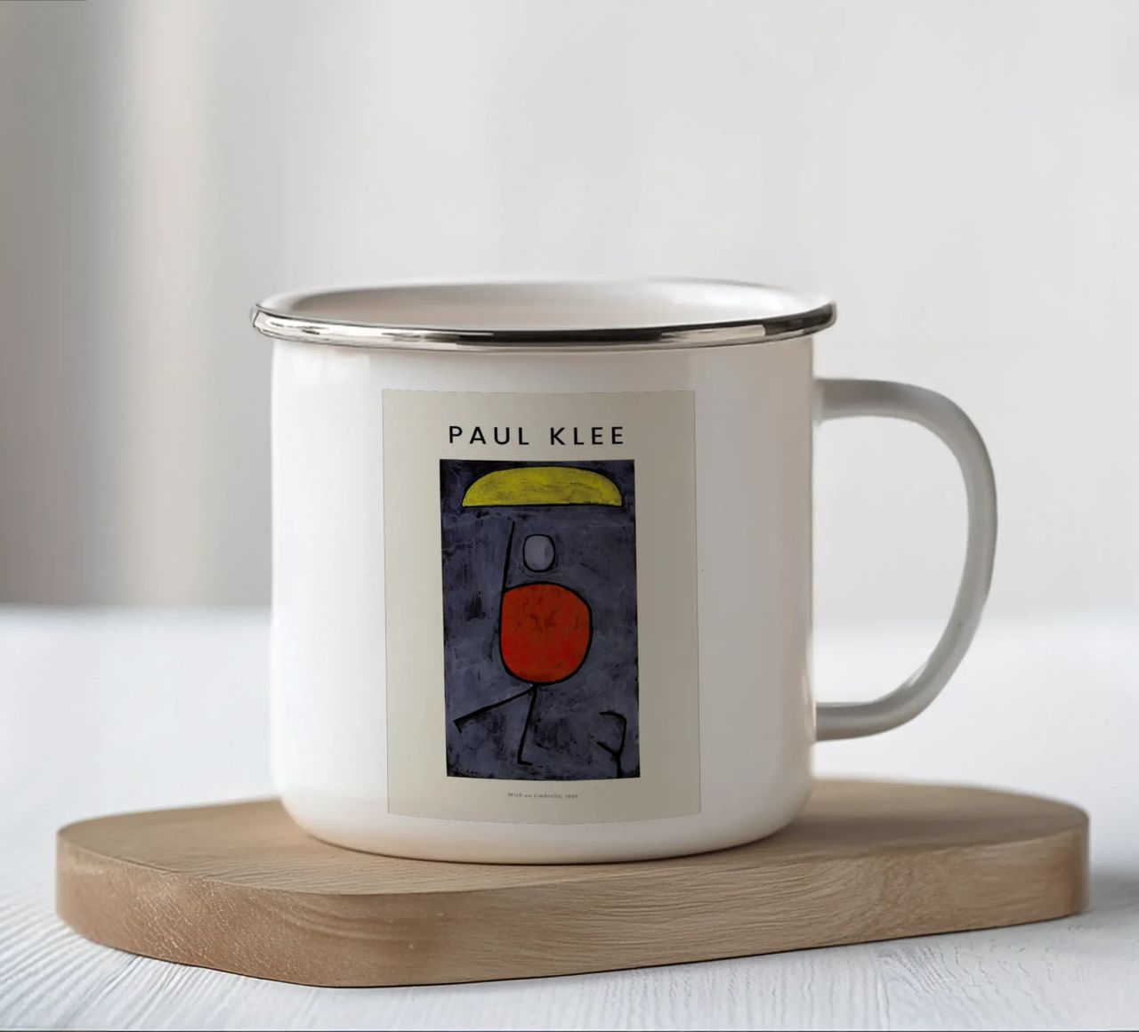 Klee - With an Umbrella tazza in smalto da Vintage by JUNIQE
