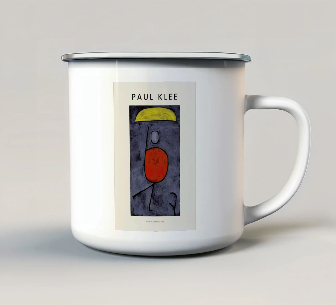 Klee - With an Umbrella tazza in smalto da Vintage by JUNIQE