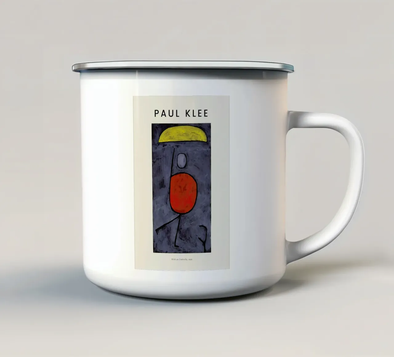 Klee - With an Umbrella enamel mug by Vintage by JUNIQE