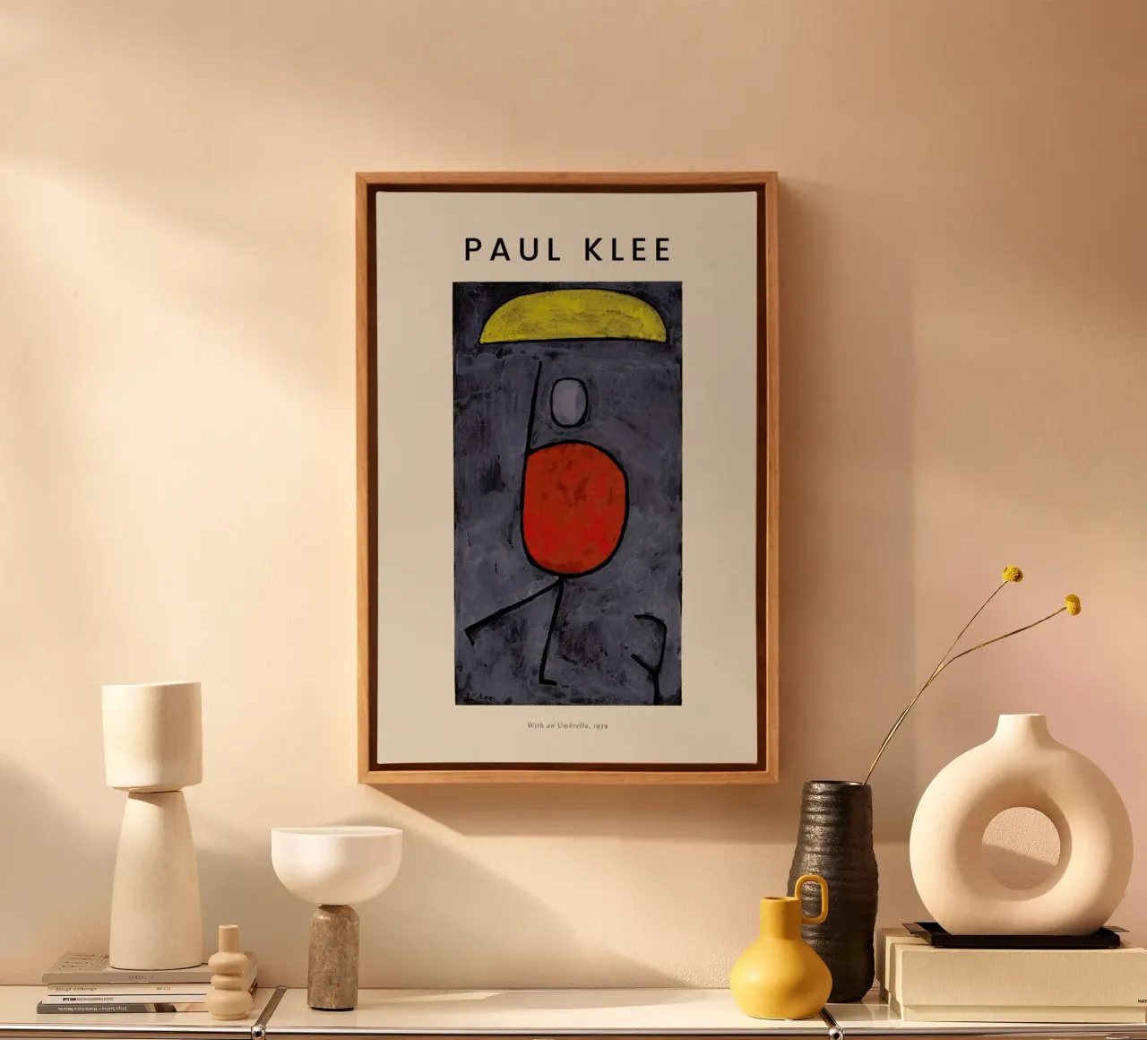 Klee - With an Umbrella tela con Cornice a cassetta da Vintage by JUNIQE
