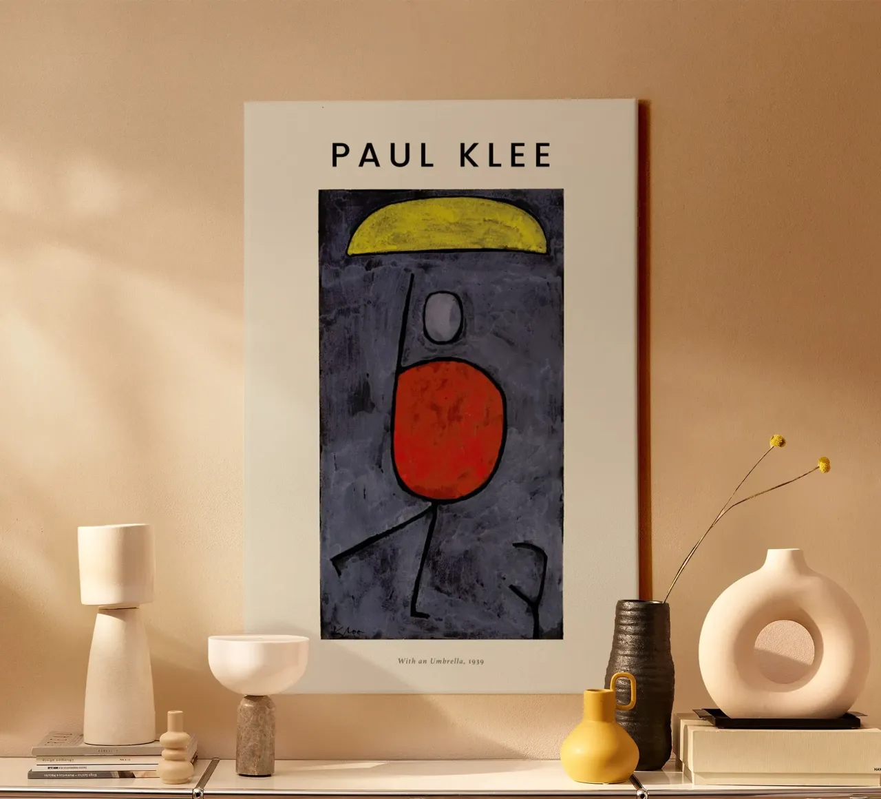 Klee - With an Umbrella tela con Cornice a cassetta da Vintage by JUNIQE
