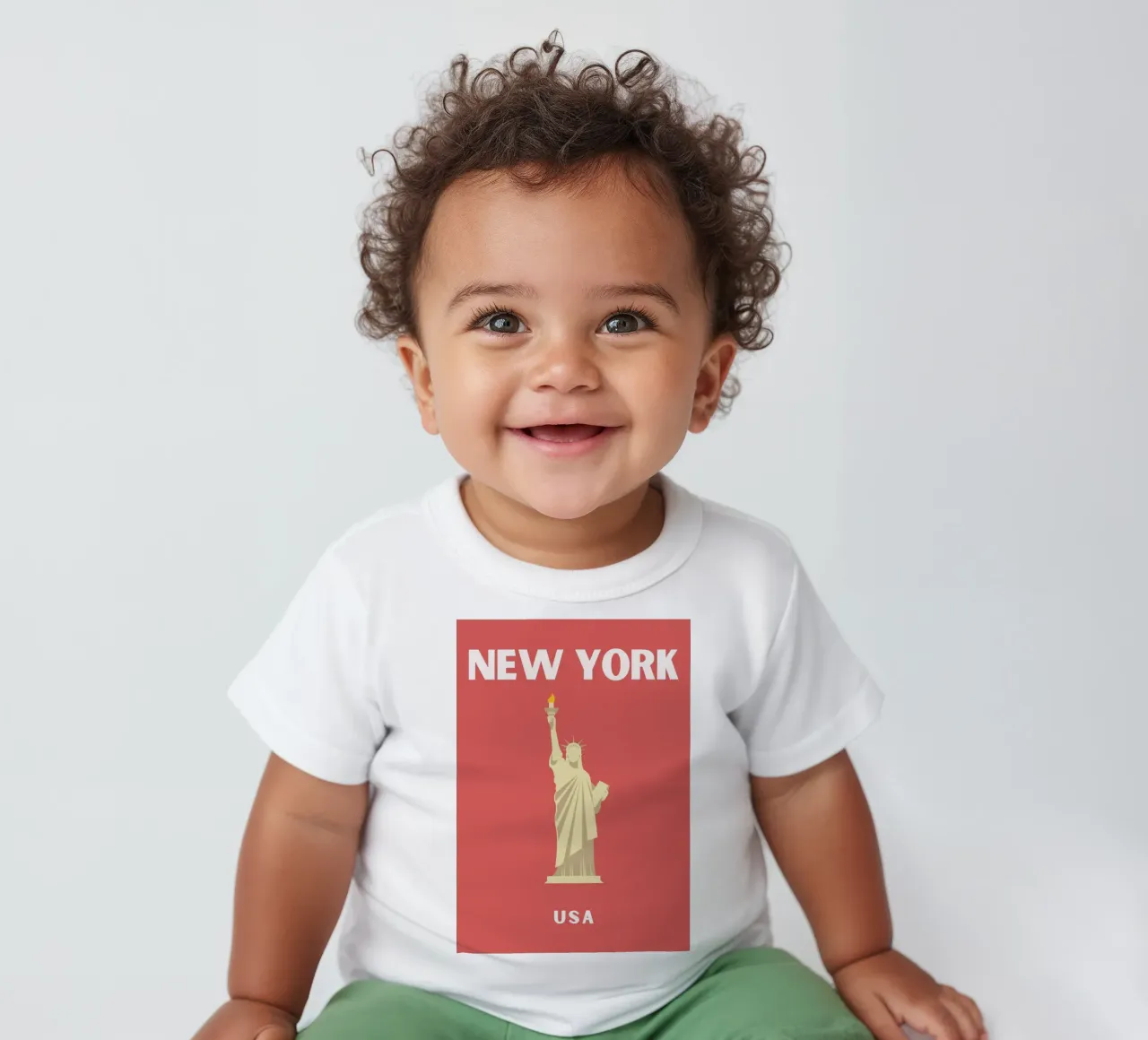 Statue of Liberty Retro NYC Pop Art Landmark Print baby t-shirt by NorwesClub