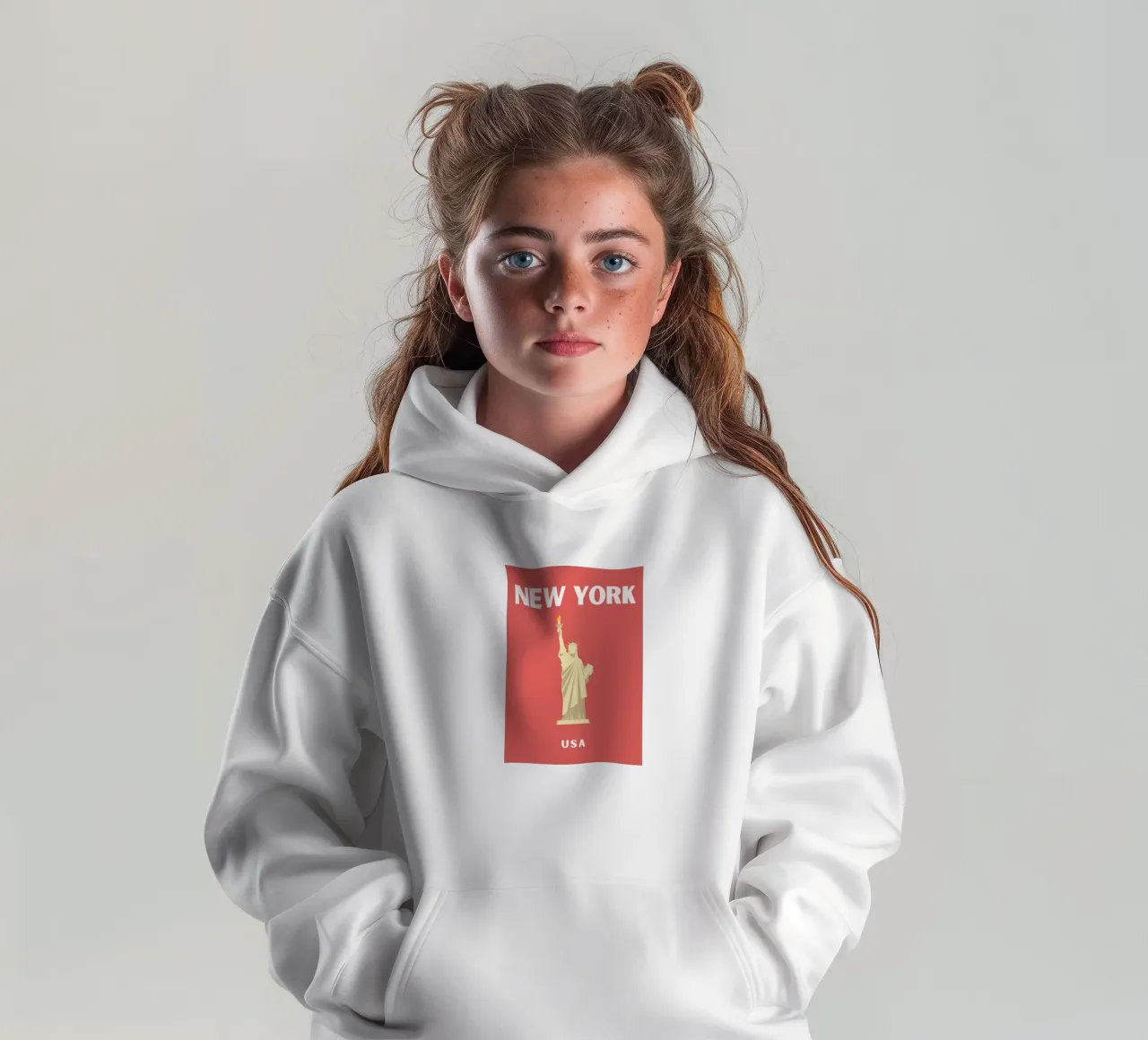 Statue of Liberty Retro NYC Pop Art Landmark Print kids hoodie by NorwesClub