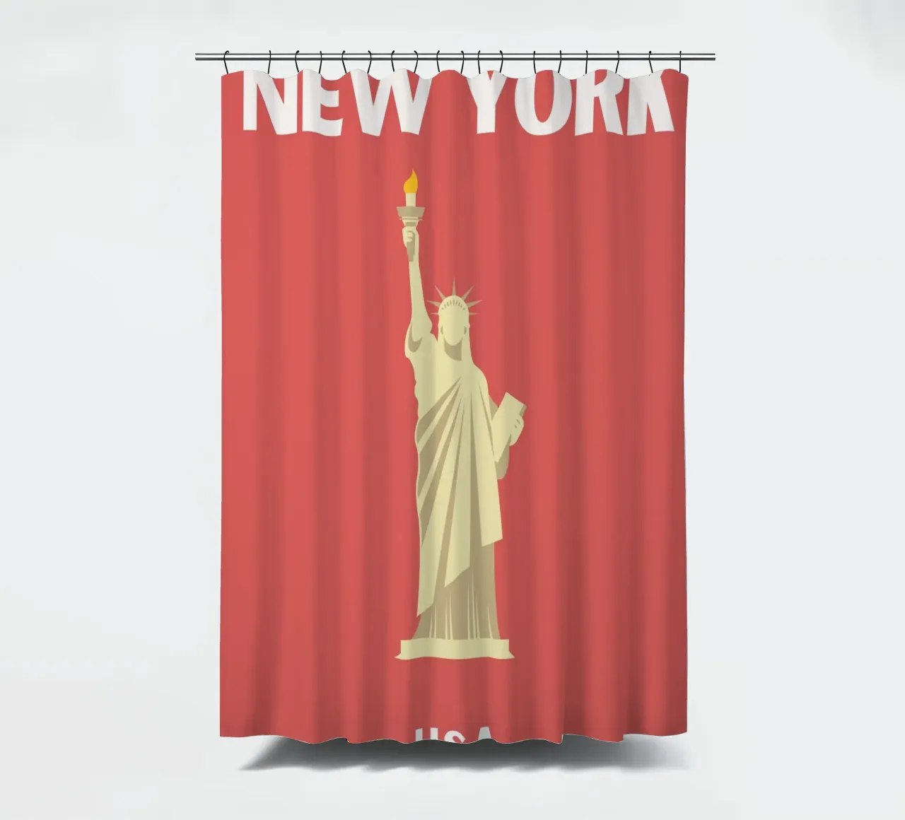Freiheitsstatue Retro NYC Pop Art Wahrzeichen Druck Duschvorhang von NorwesClub