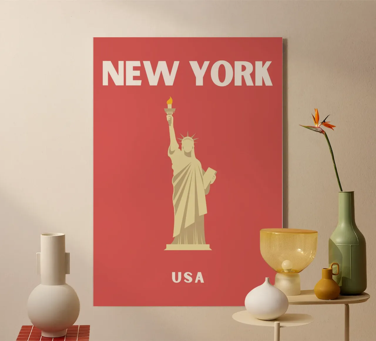 Freiheitsstatue Retro NYC Pop Art Wahrzeichen Druck Acryl-Glas von NorwesClub