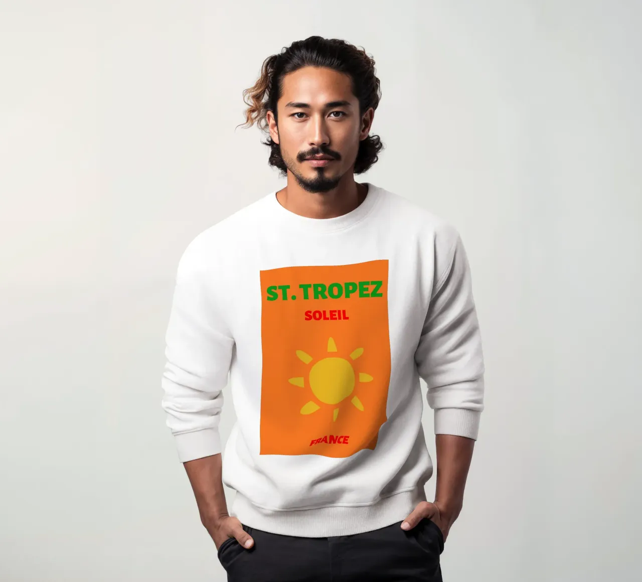 Retro Sunny St. Tropez Soleil Minimalist Pop Art felpa da NorwesClub