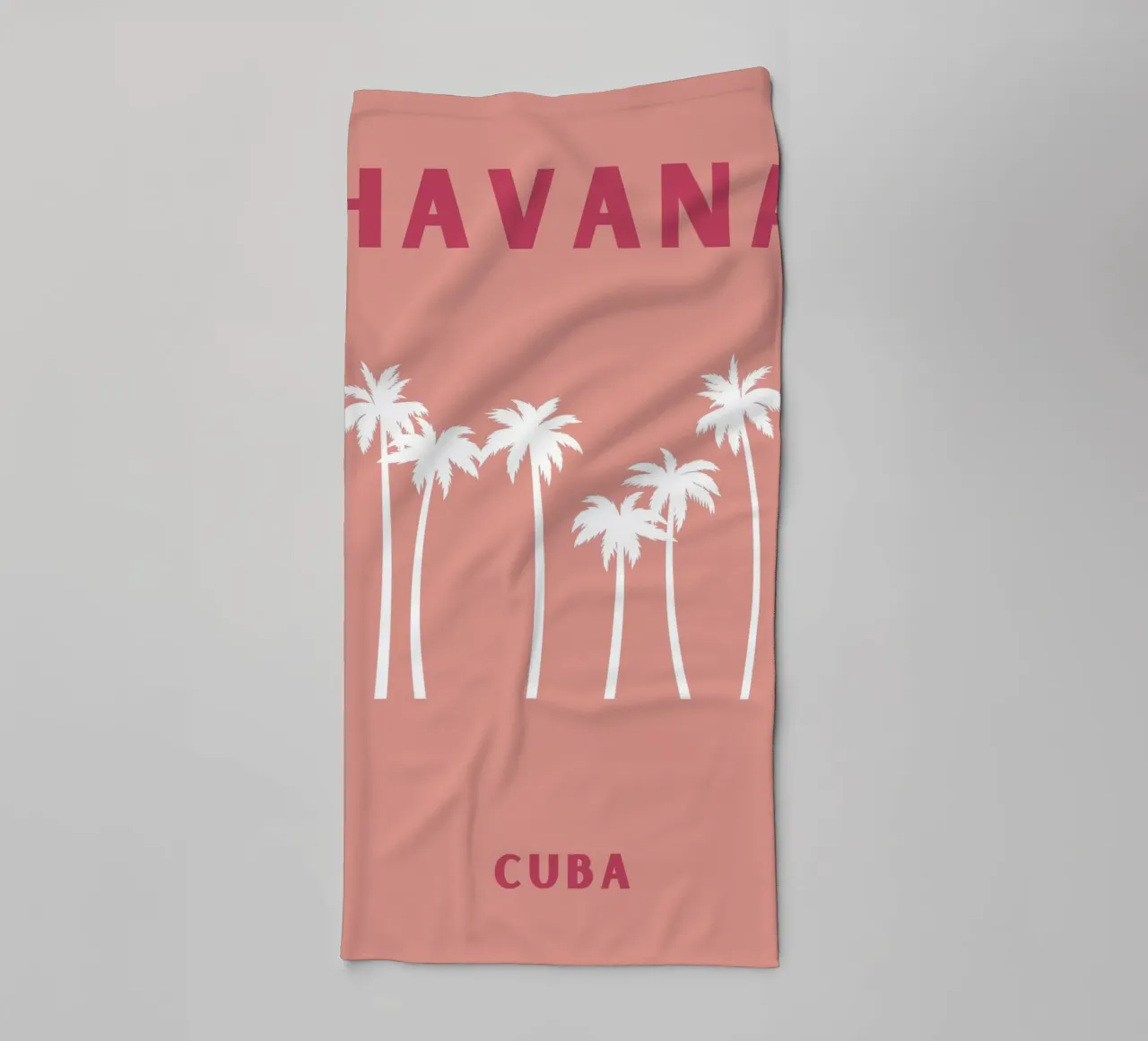 Rosa Palme Retro Tropical Beach Pop Art Druck Handtuch von NorwesClub