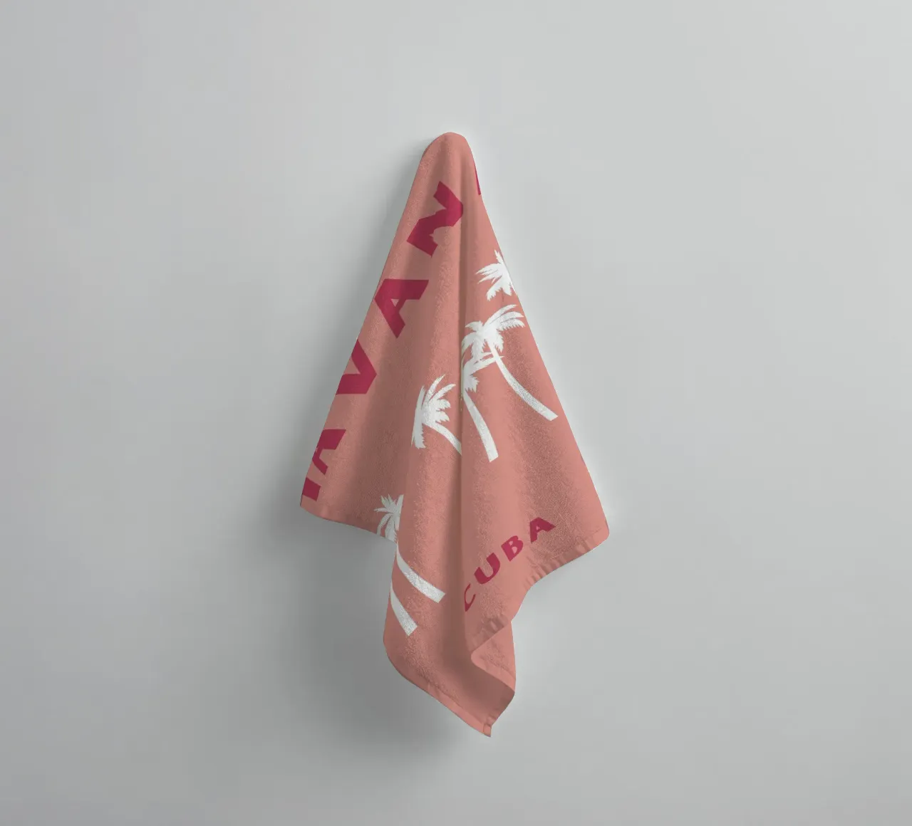 Rosa Palme Retro Tropical Beach Pop Art Druck Handtuch von NorwesClub