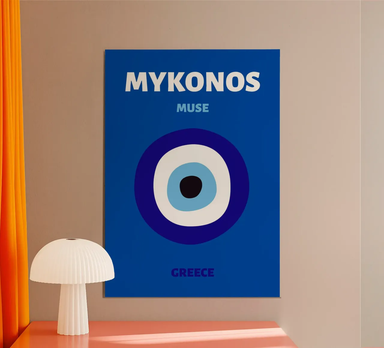 Malocchio Blu Rosa Pop Art Amuleto mistico protettivo poster con telaio in plastica da NorwesClub