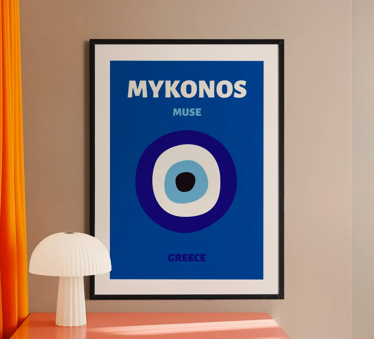 Malocchio Blu Rosa Pop Art Amuleto mistico protettivo poster con telaio in plastica da NorwesClub