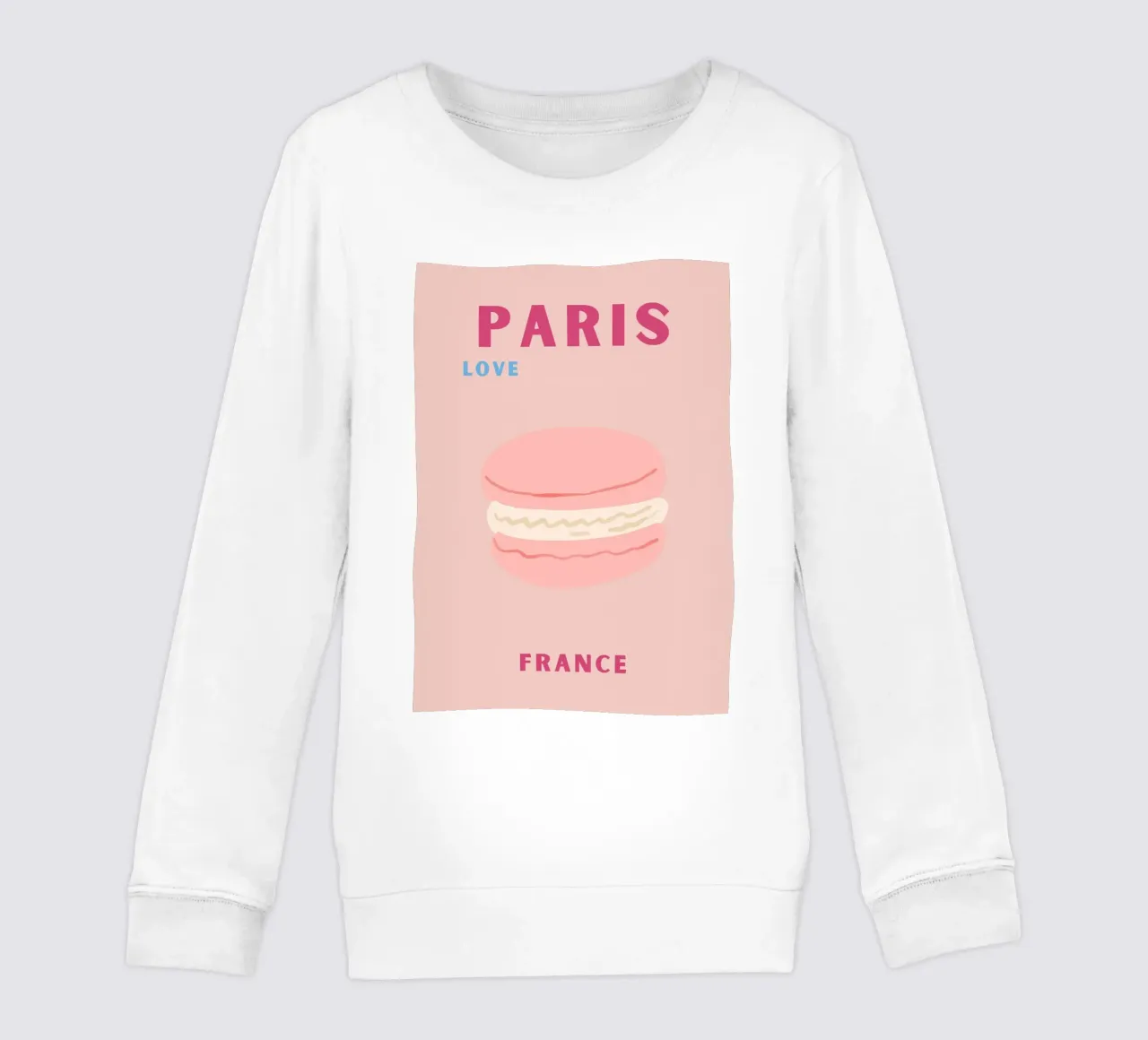 Macarons rosa Dolce dessert Illustrazione pop art felpa bambino da NorwesClub