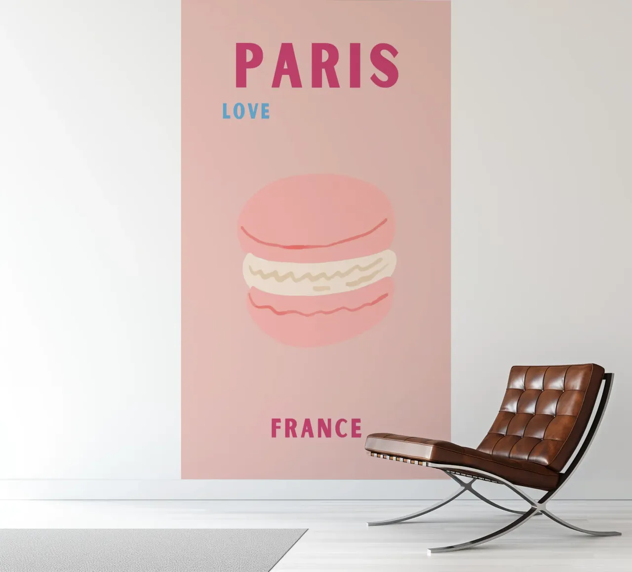 Pink Macarons Sweet Dessert Pop Art Illustration photo wallpaper by NorwesClub