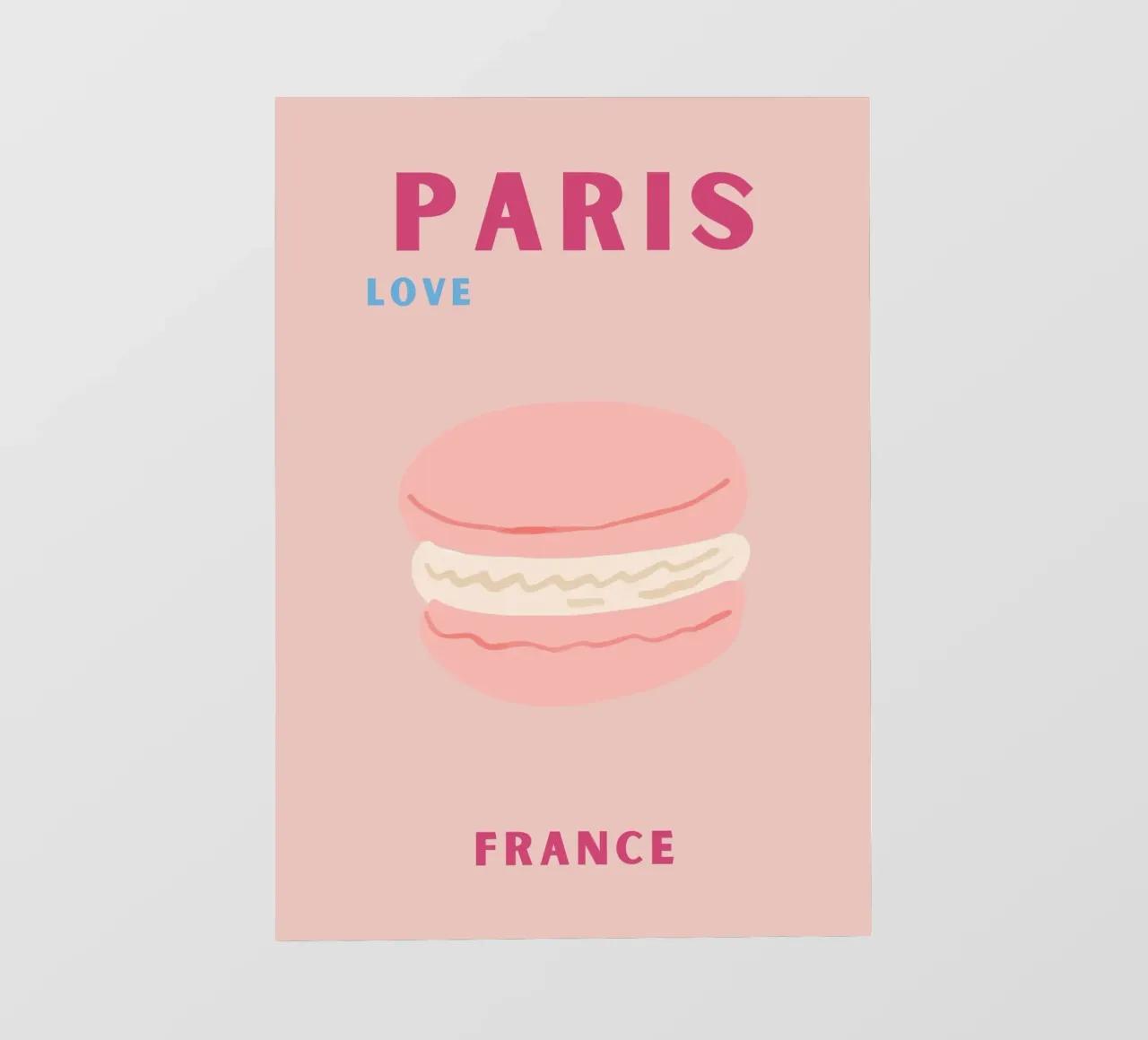 Pink Macarons Sweet Dessert Pop Art Illustration photo wallpaper by NorwesClub