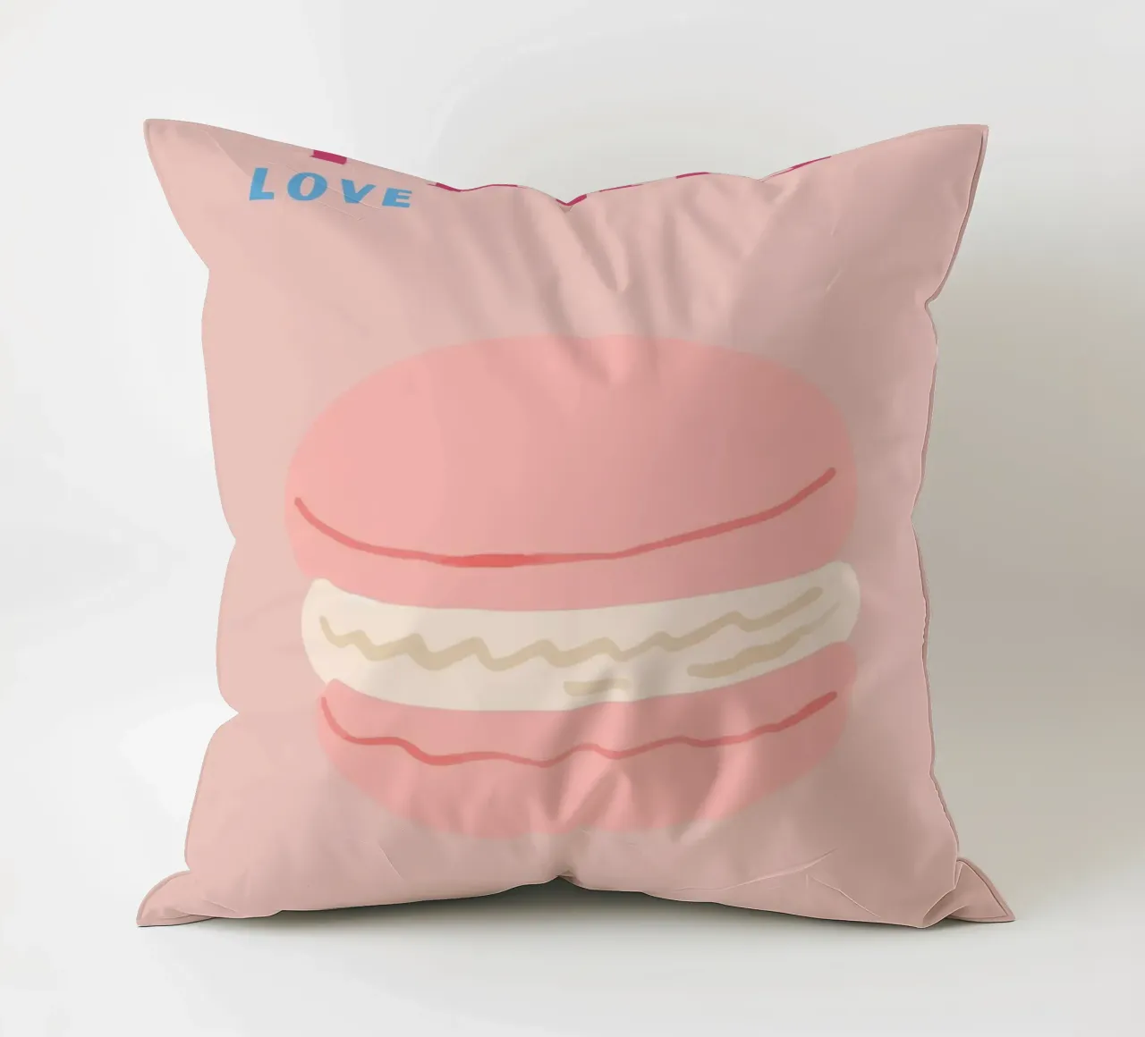 Pink Macarons Sweet Dessert Pop Art Illustration decorative cushion by NorwesClub