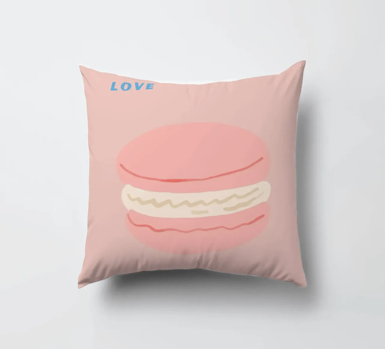 Pink Macarons Sweet Dessert Pop Art Illustration decorative cushion by NorwesClub