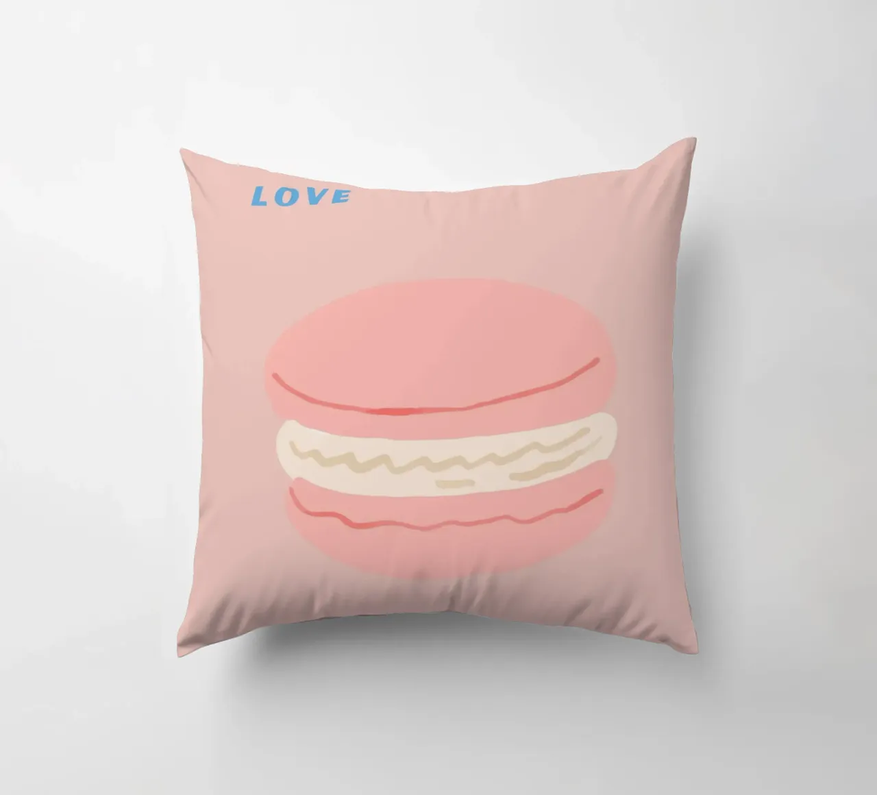 Pink Macarons Sweet Dessert Pop Art Illustration decorative cushion by NorwesClub