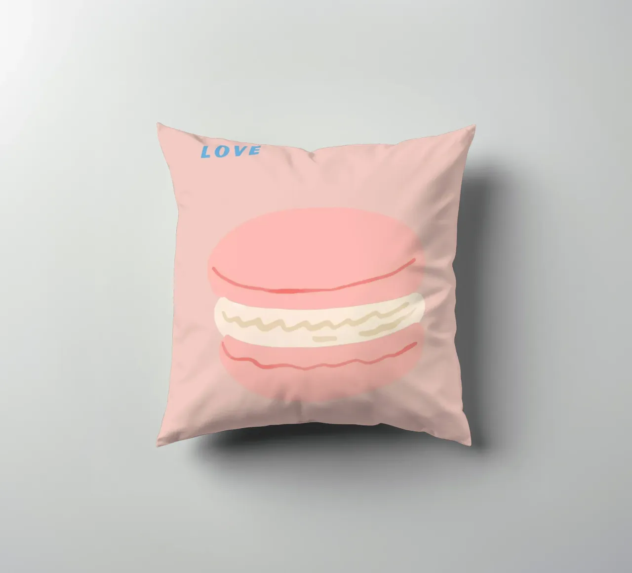 Pink Macarons Sweet Dessert Pop Art Illustration decorative cushion by NorwesClub